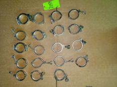 Qty (19) 3 inch Sanitary Clamps
