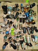 Qty (1) Lot of various pneumatic filters and lubricators