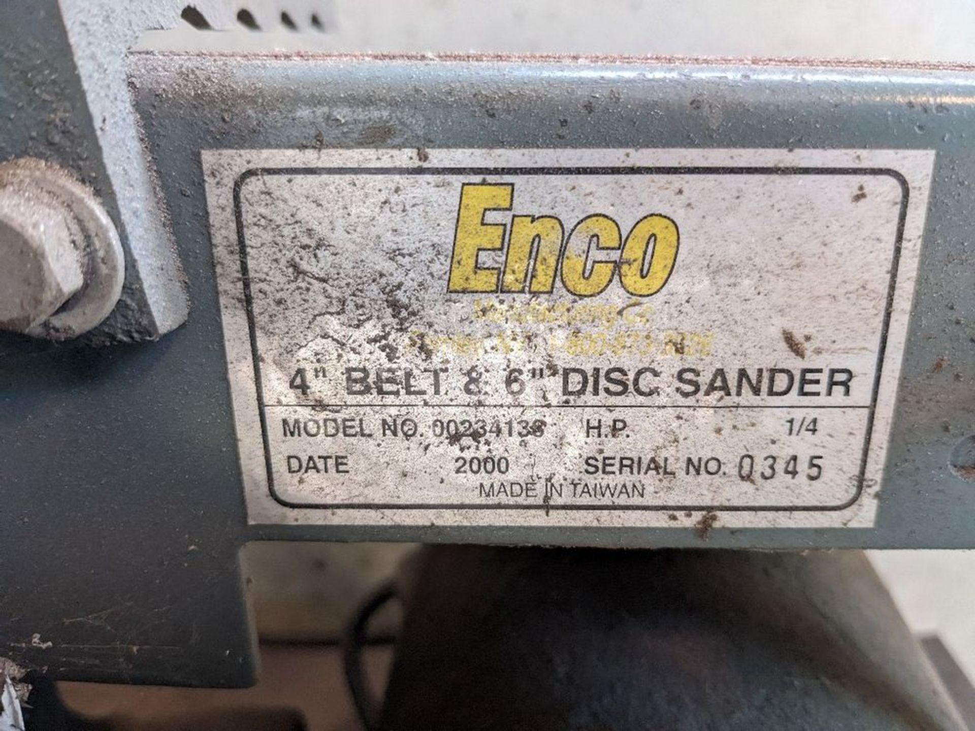 Enco Belt and Disc Sander - 4” Belt - 6” Disc - Powered by 120v Motor - Belt Platform: 16”L - Image 3 of 5