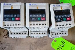 Qty (3) Allen Bradley Analogue Signal Follow IP20 VFD - 3 hp - 380-460 volt