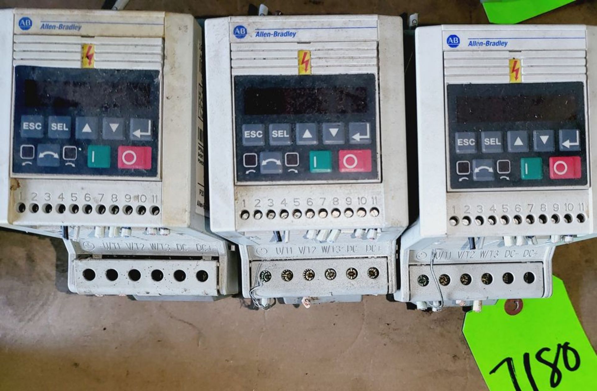 Qty (3) Allen Bradley Analogue Signal Follow IP20 VFD - 3 hp - 380-460 volt