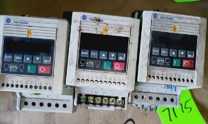 Qty (3) Allen Bradley Preset Speed IP20 VFD - 2 hp - 380-460 volt