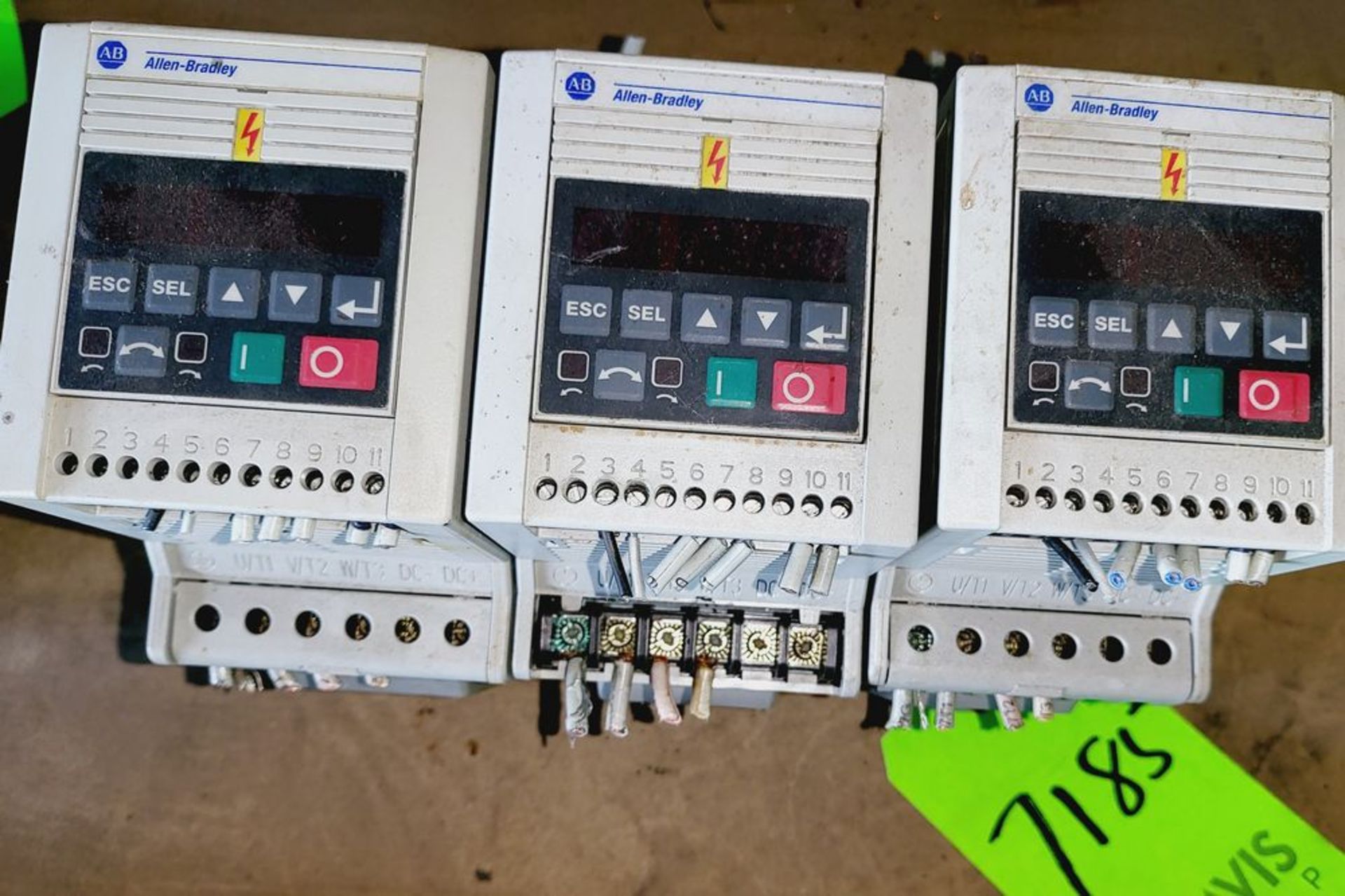 Qty (3) Allen Bradley Analogue Signal Follow IP20 VFD - 3 hp - 380-460 volt