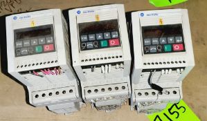 Qty (3) Allen Bradley Analogue Signal Follow IP20 VFD - 3 hp - 380-460 volt