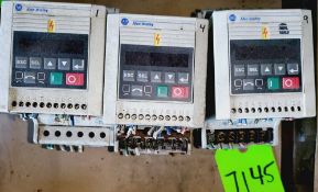 Qty (3) Allen Bradley Preset Speed IP20 VFD - 2 hp - 380-460 volt