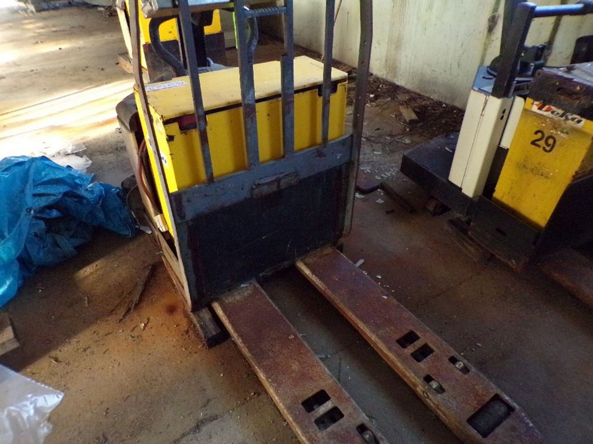 Pallet Jack - 48" Long Forks - Has a protective cage - Not in running condition - Image 3 of 3