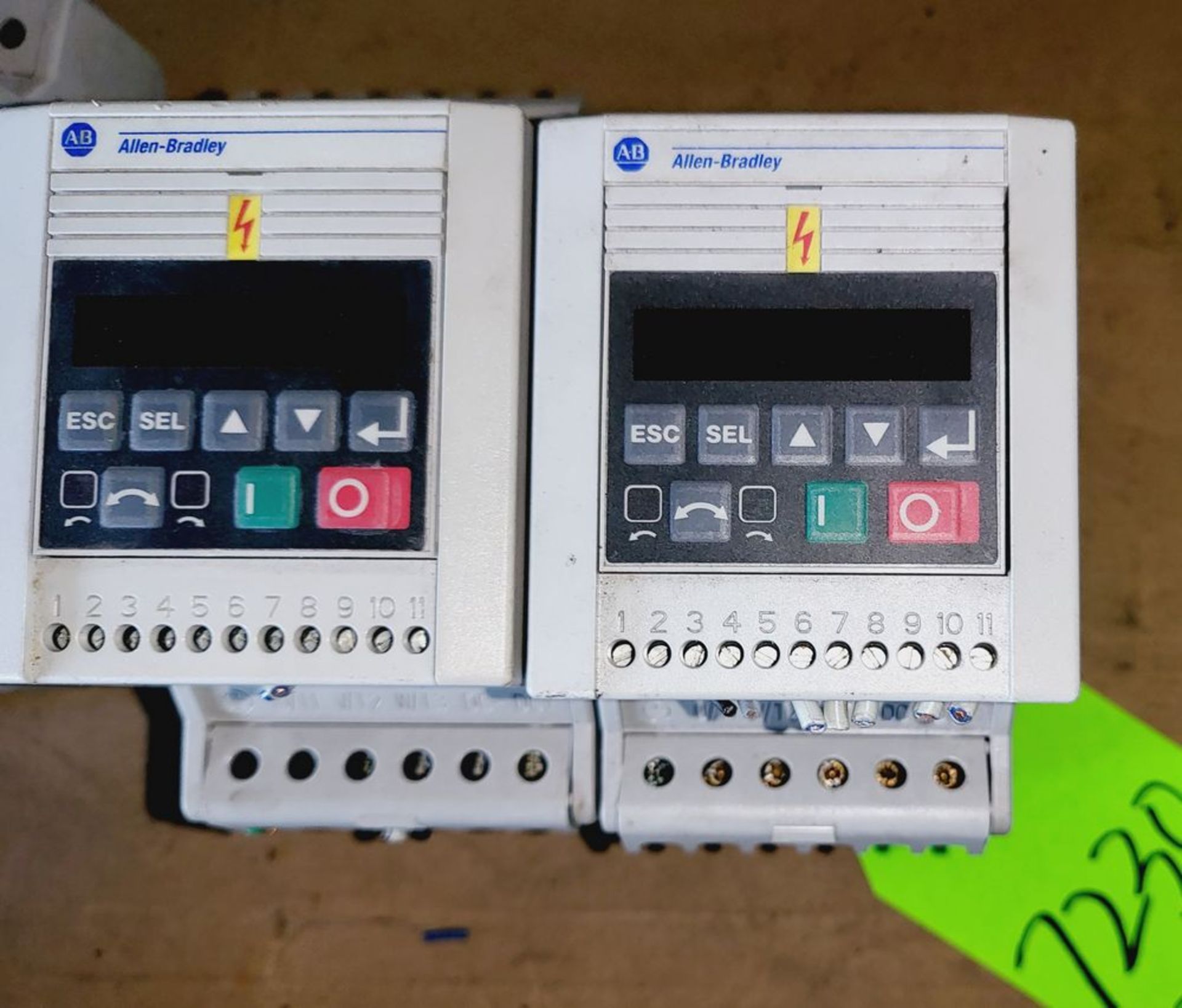 Qty (2) Allen Bradley Analogue Signal Follow IP20 VFD - 2 hp - 380-460 volt