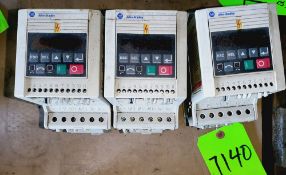 Qty (3) Allen Bradley Analogue Signal Follow IP20 VFD - 3 hp - 380-460 volt