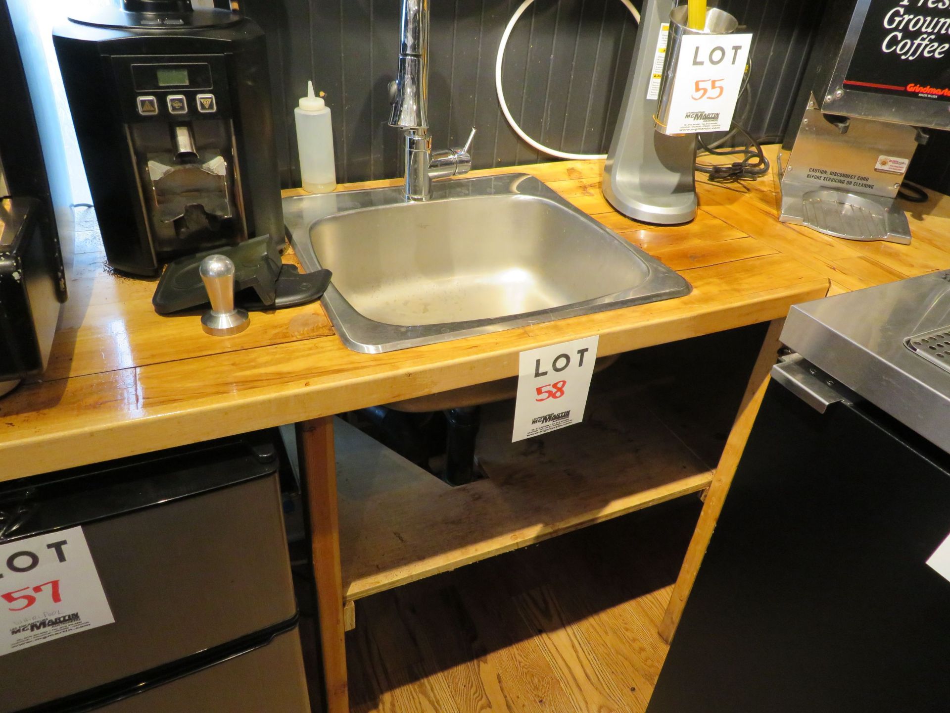 Sink with wood counter