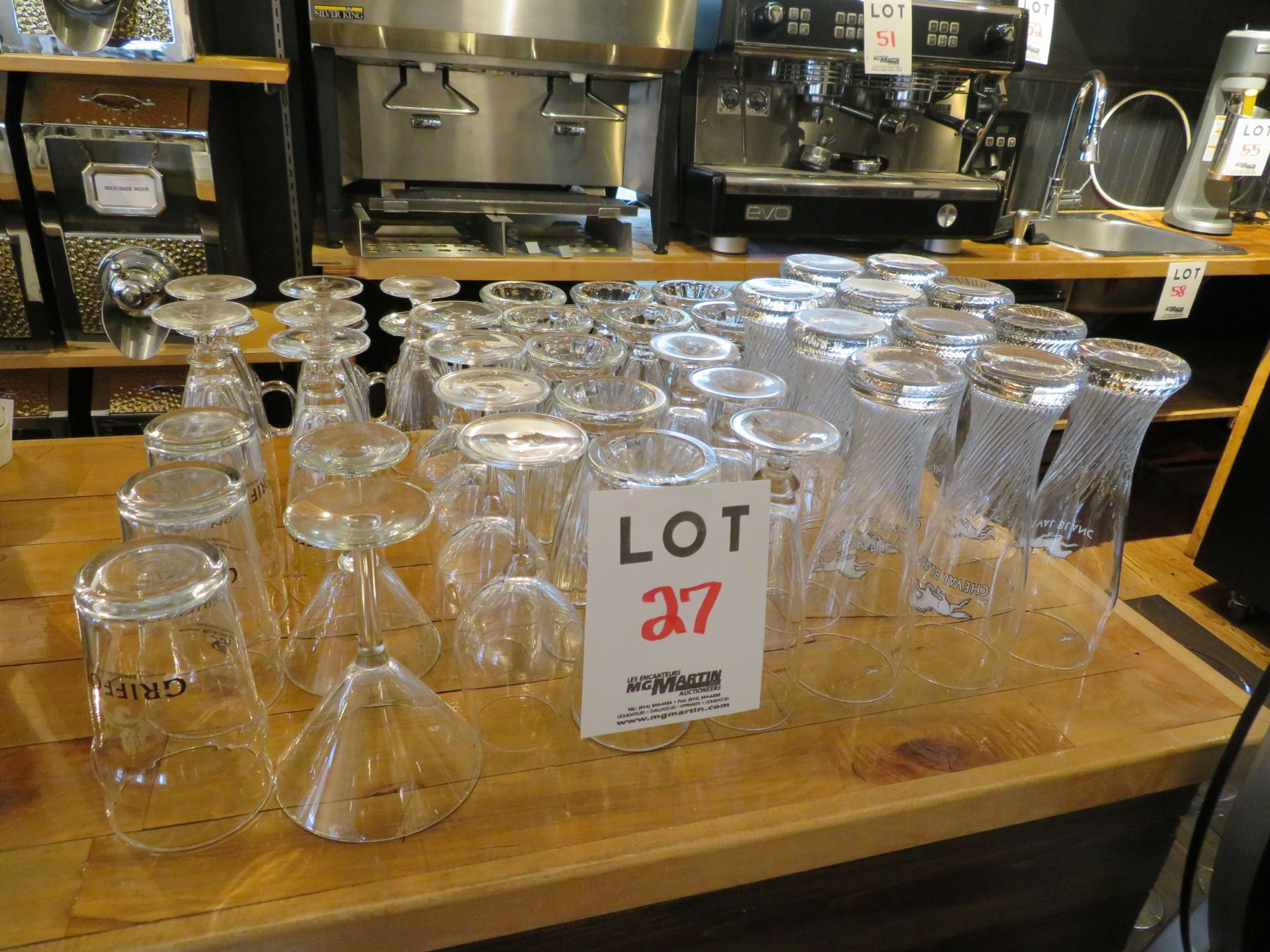 LOT including assorted glasses, etc. (qty 62)