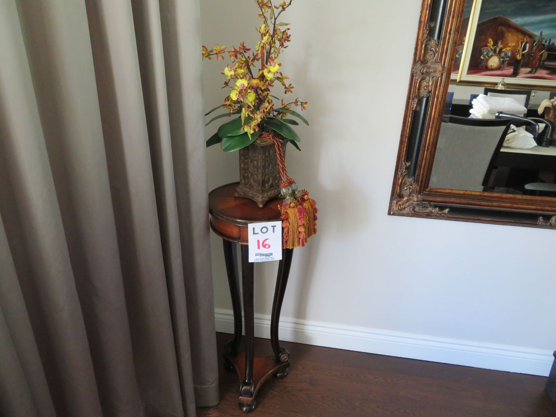 Decorative table with flowers approx. 13"w x 36"h