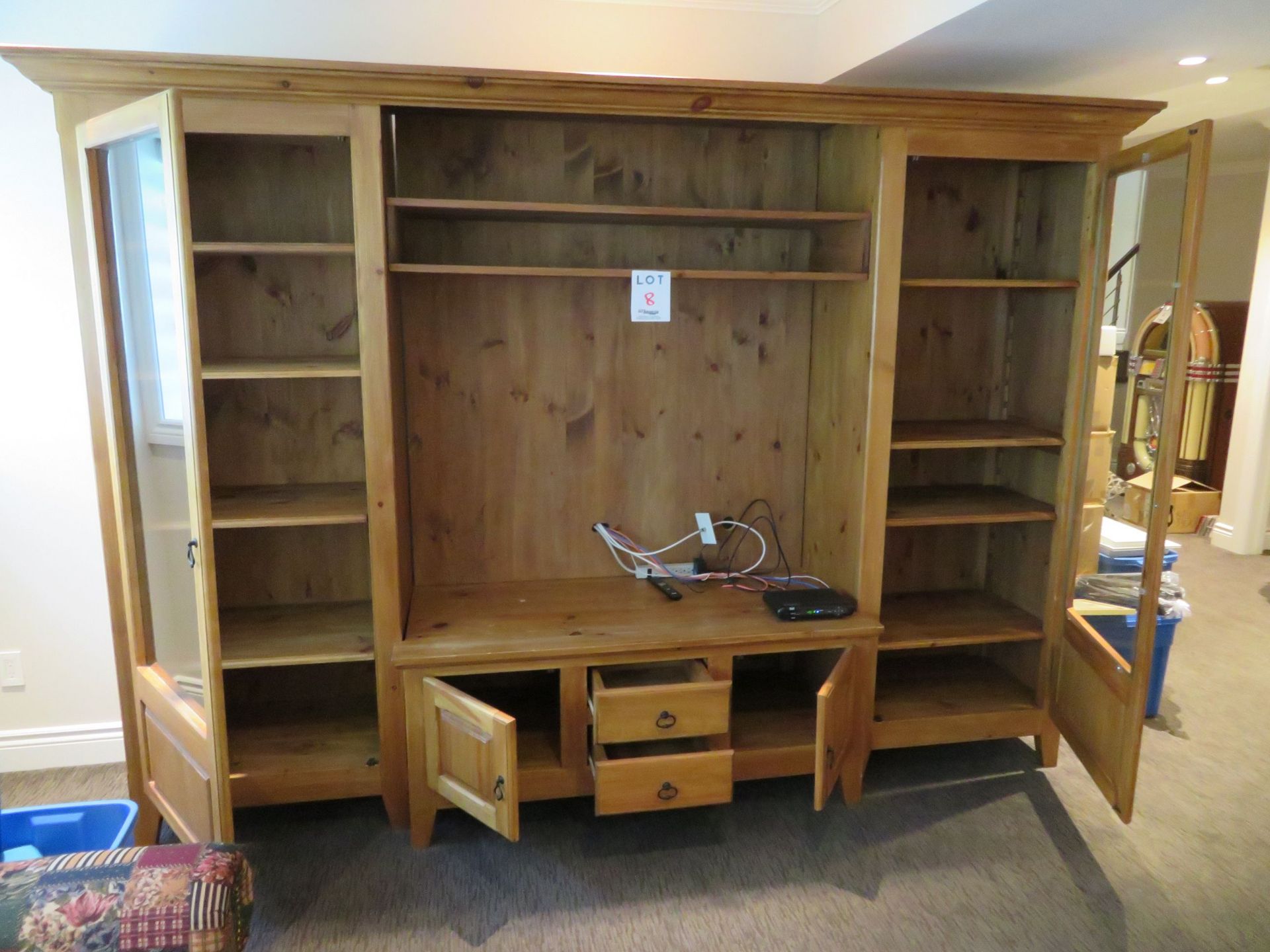 LOT including (1) decorative wood wall unit approx. 114"w x 21"d x 84"h / (2) units 30"w with - Image 2 of 3