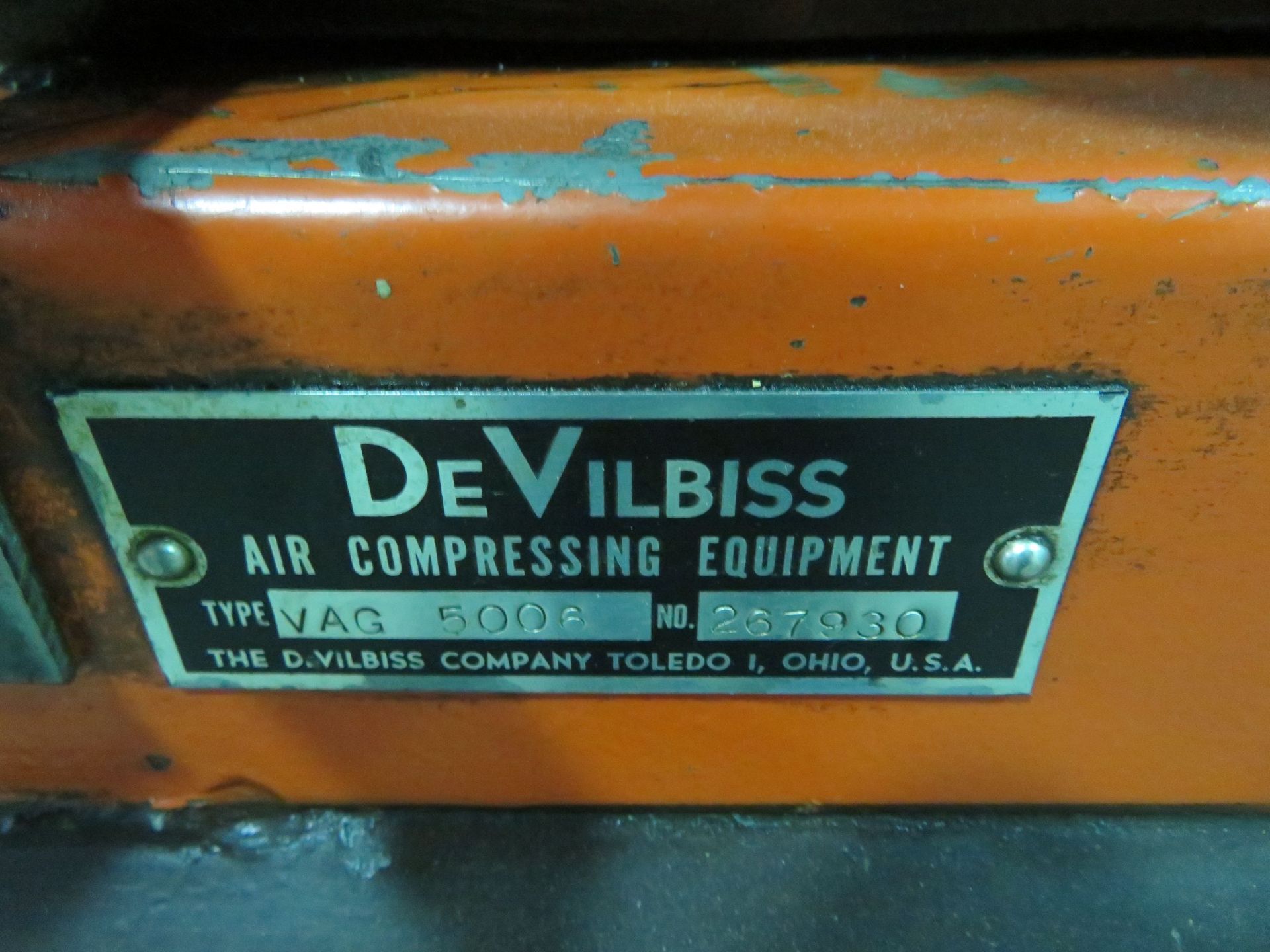 DEVILBISS 5 HP air compressor, Mod: VAG5006 - Image 2 of 5