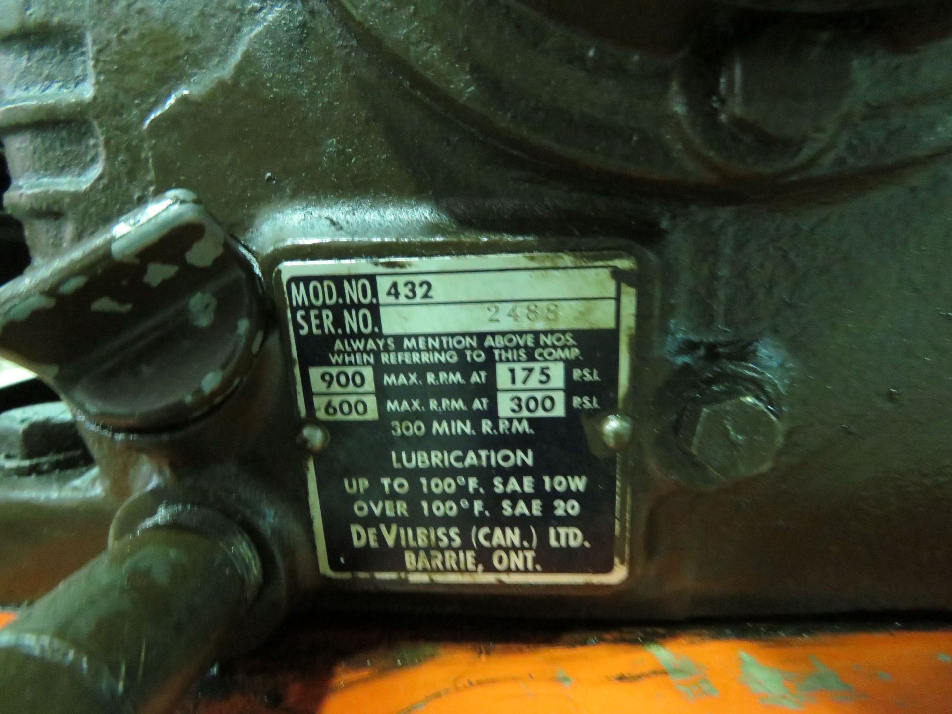 DEVILBISS 5 HP air compressor, Mod: VAG5006 - Image 3 of 5