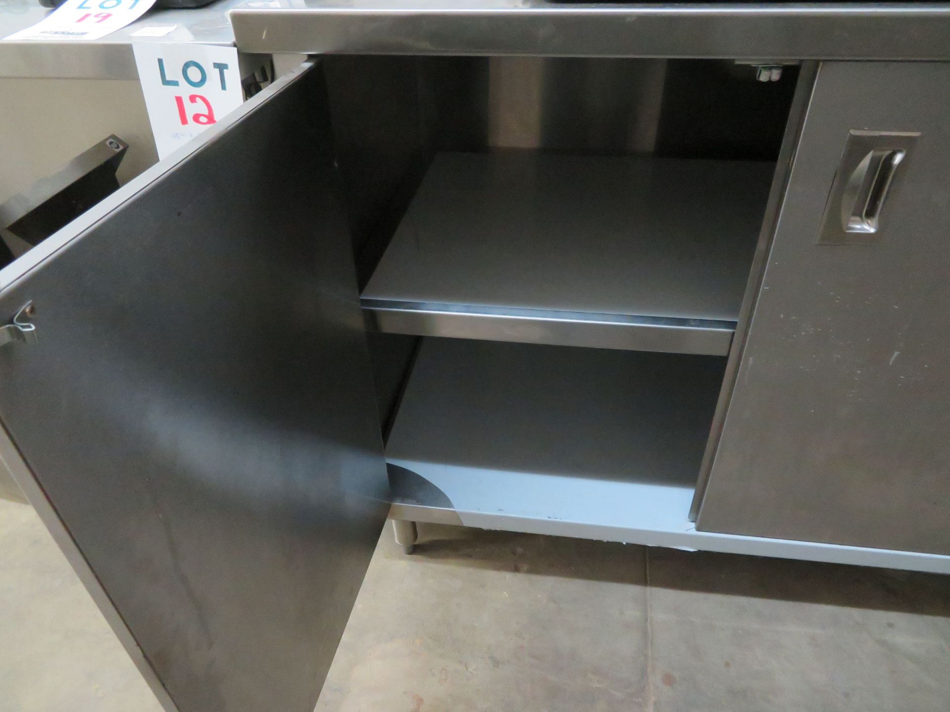 2 door stainless steel cabinet approx. 43"w x 23"d x 36"h - Image 2 of 2