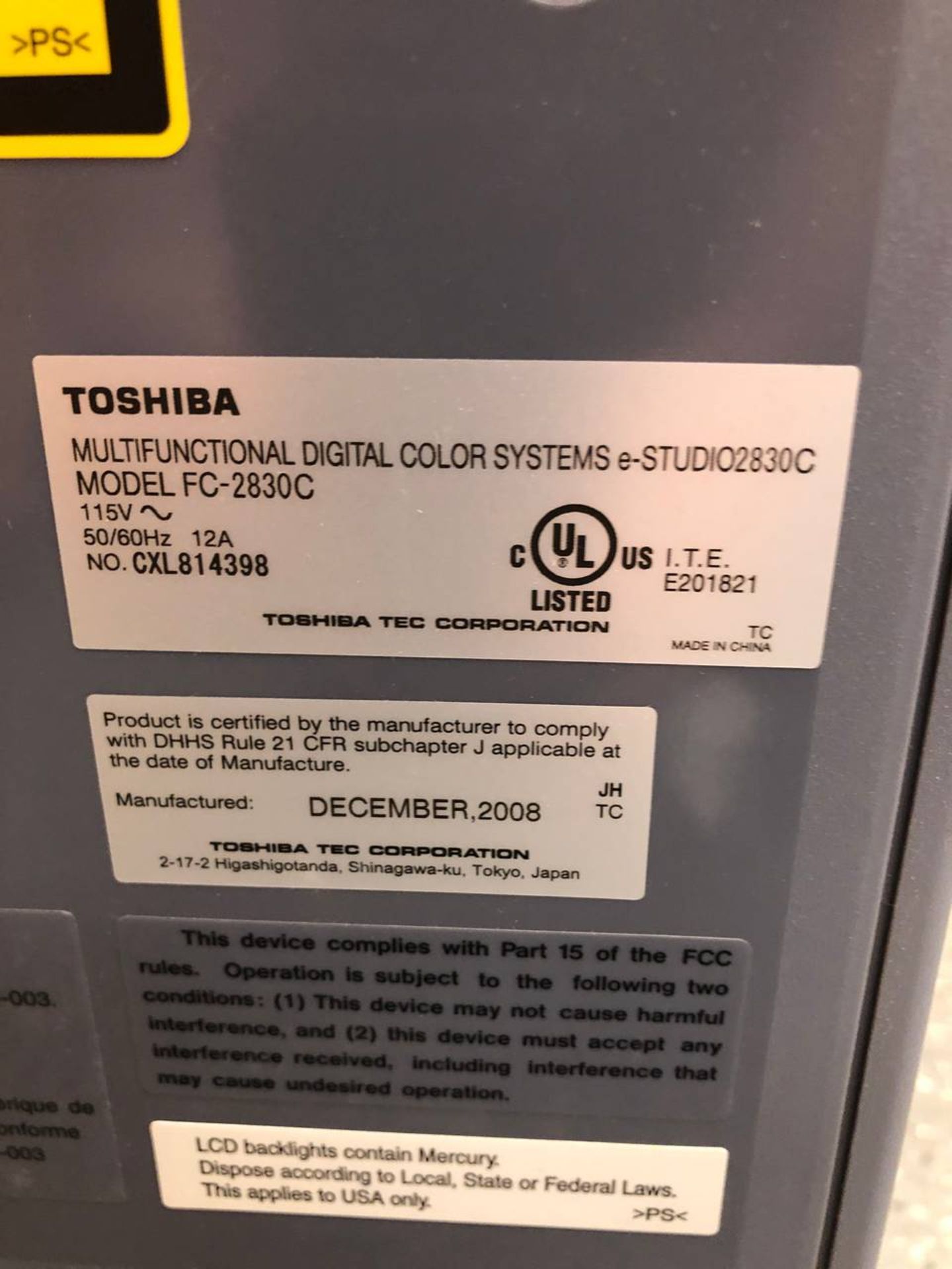 Toshiba Studio 2830C Printer - Image 3 of 3