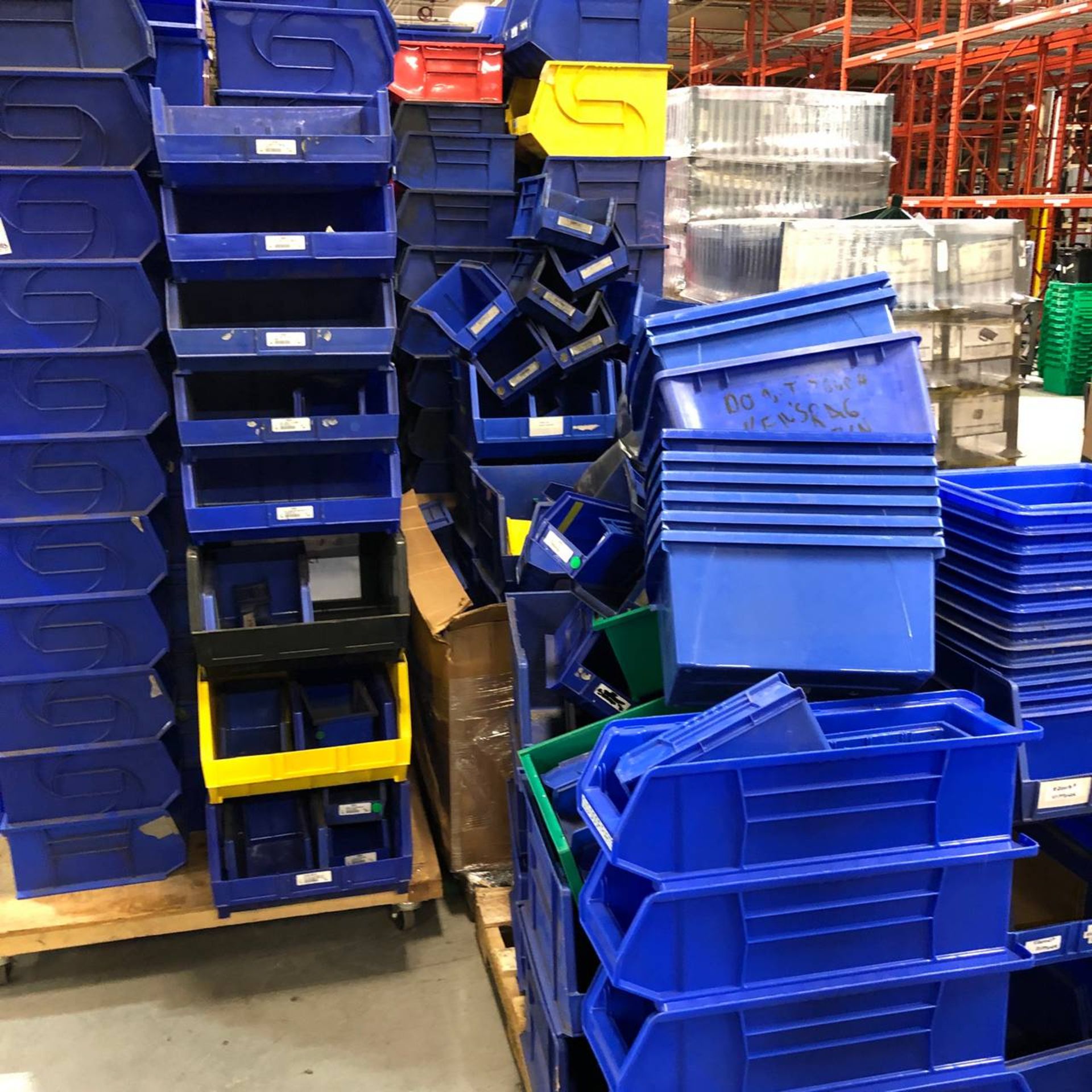 8 Skids of Assorted Sized Plastic Bins - Image 2 of 4