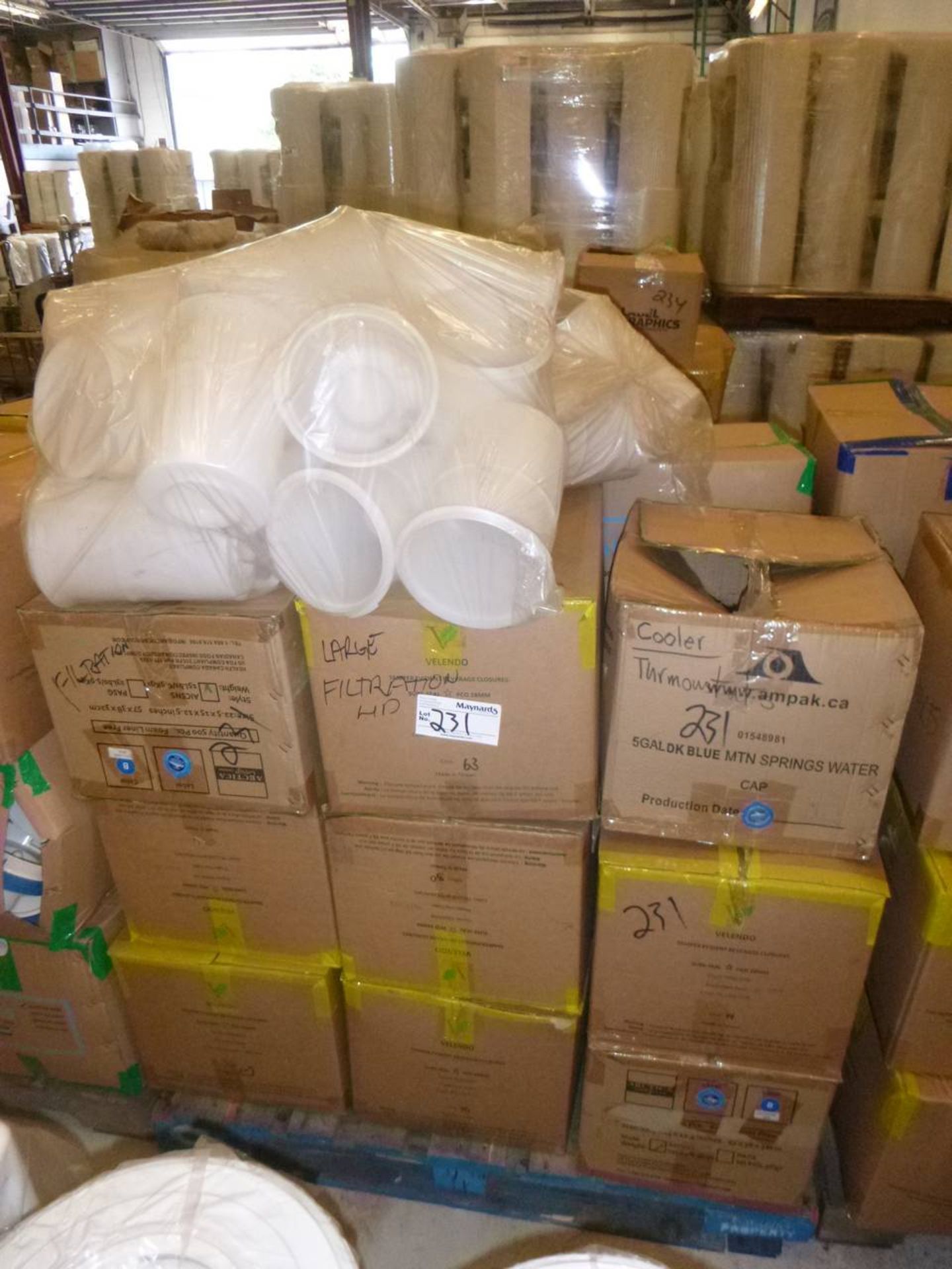 Pallet of cooler filters and thermostats