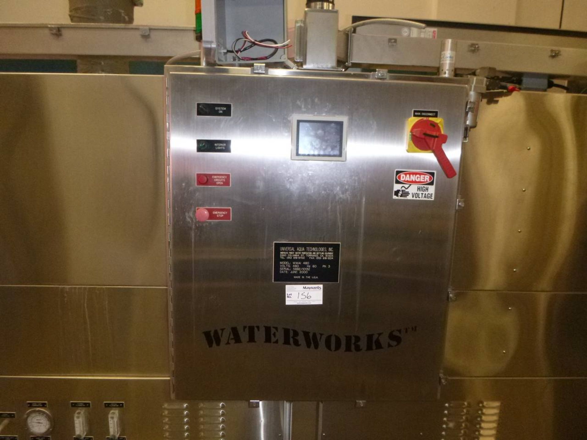 2000 Universial Aqua Technologies Inc WWAI 480 Fully automatic washer filler capping machine - Image 6 of 18