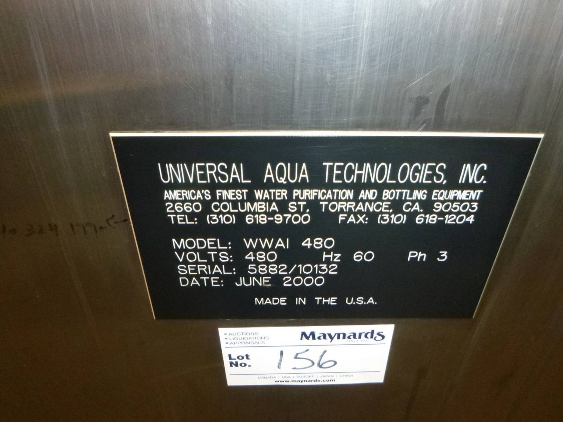 2000 Universial Aqua Technologies Inc WWAI 480 Fully automatic washer filler capping machine - Image 5 of 18