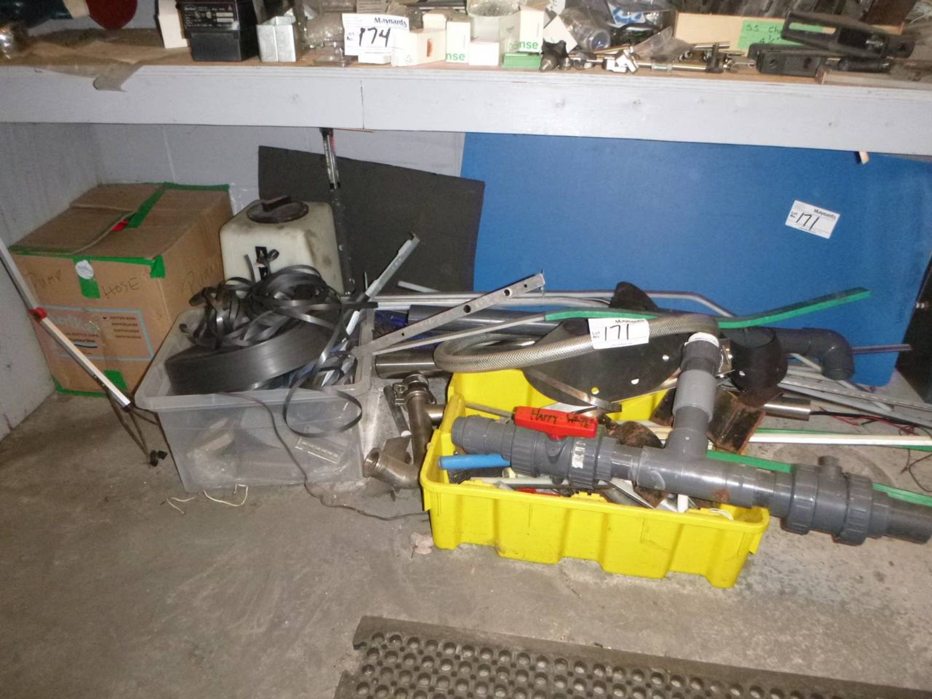 Lot of mixed pvc, steel and uhmw parts