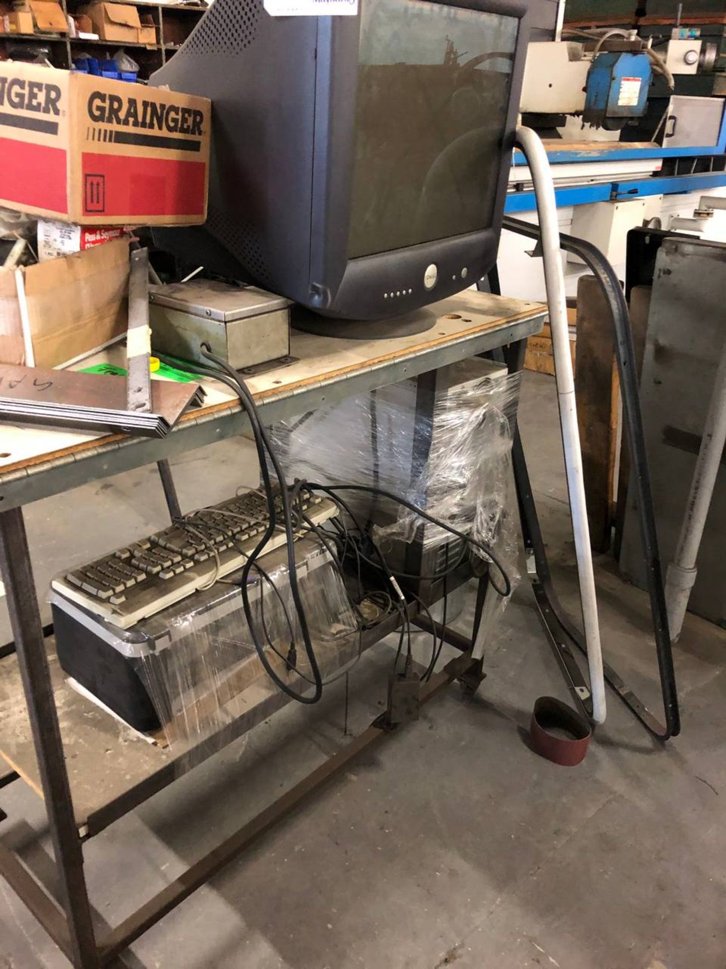 Computer Monitor and Printer on Cart