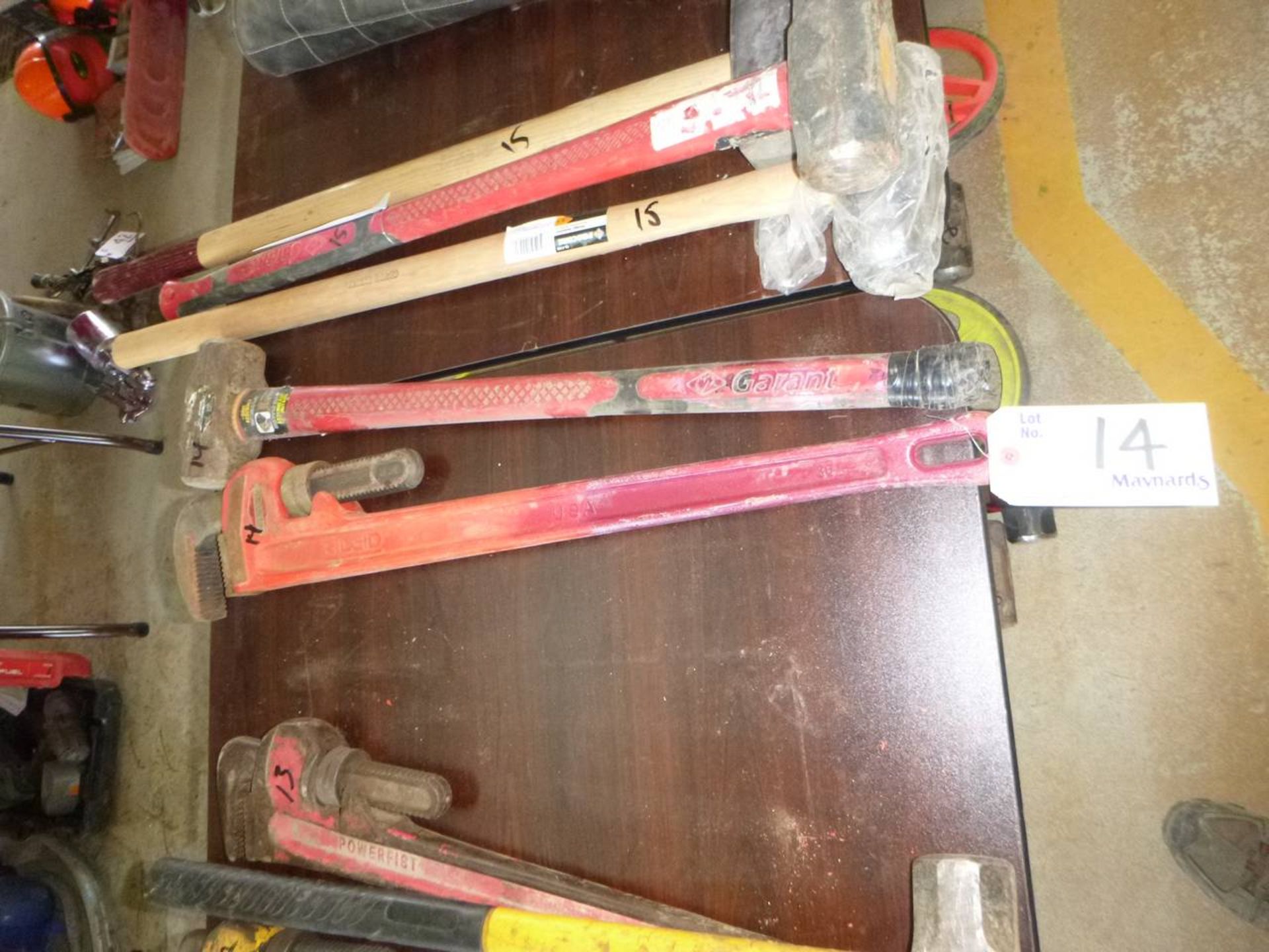 36" pipe wrench with sledge hammer