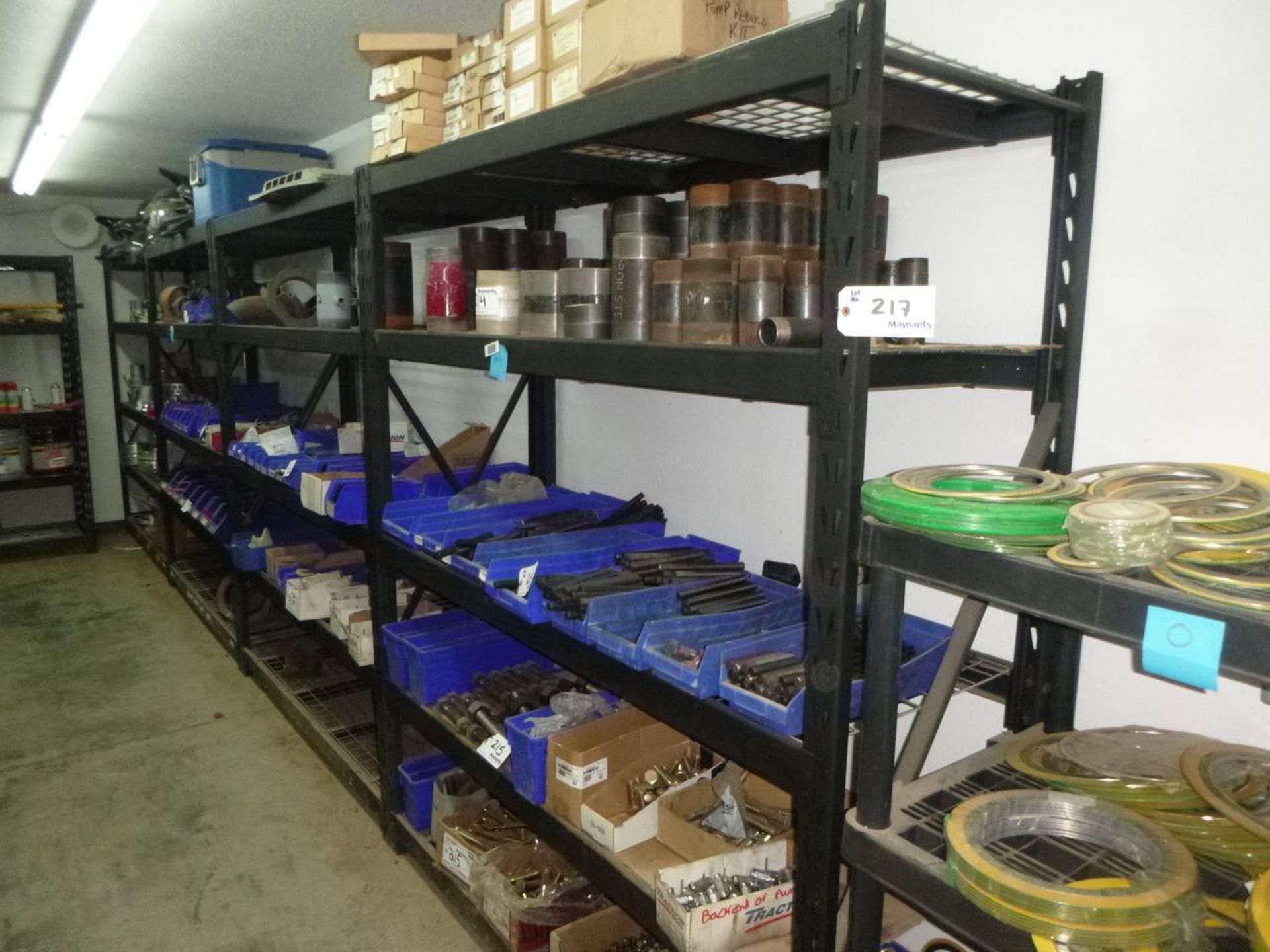 11 sections of 5 tier storage shelves