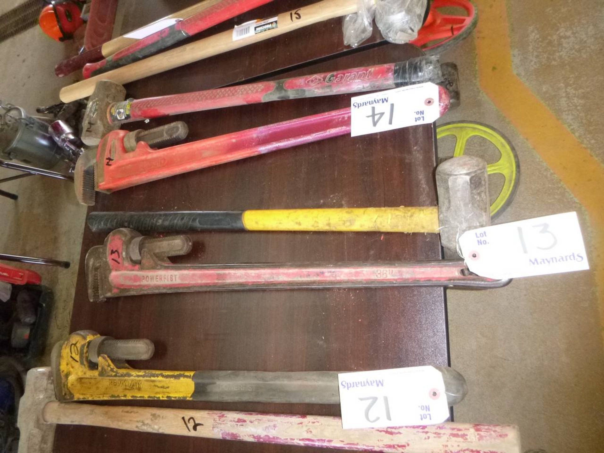 36" pipe wrench with sledge hammer