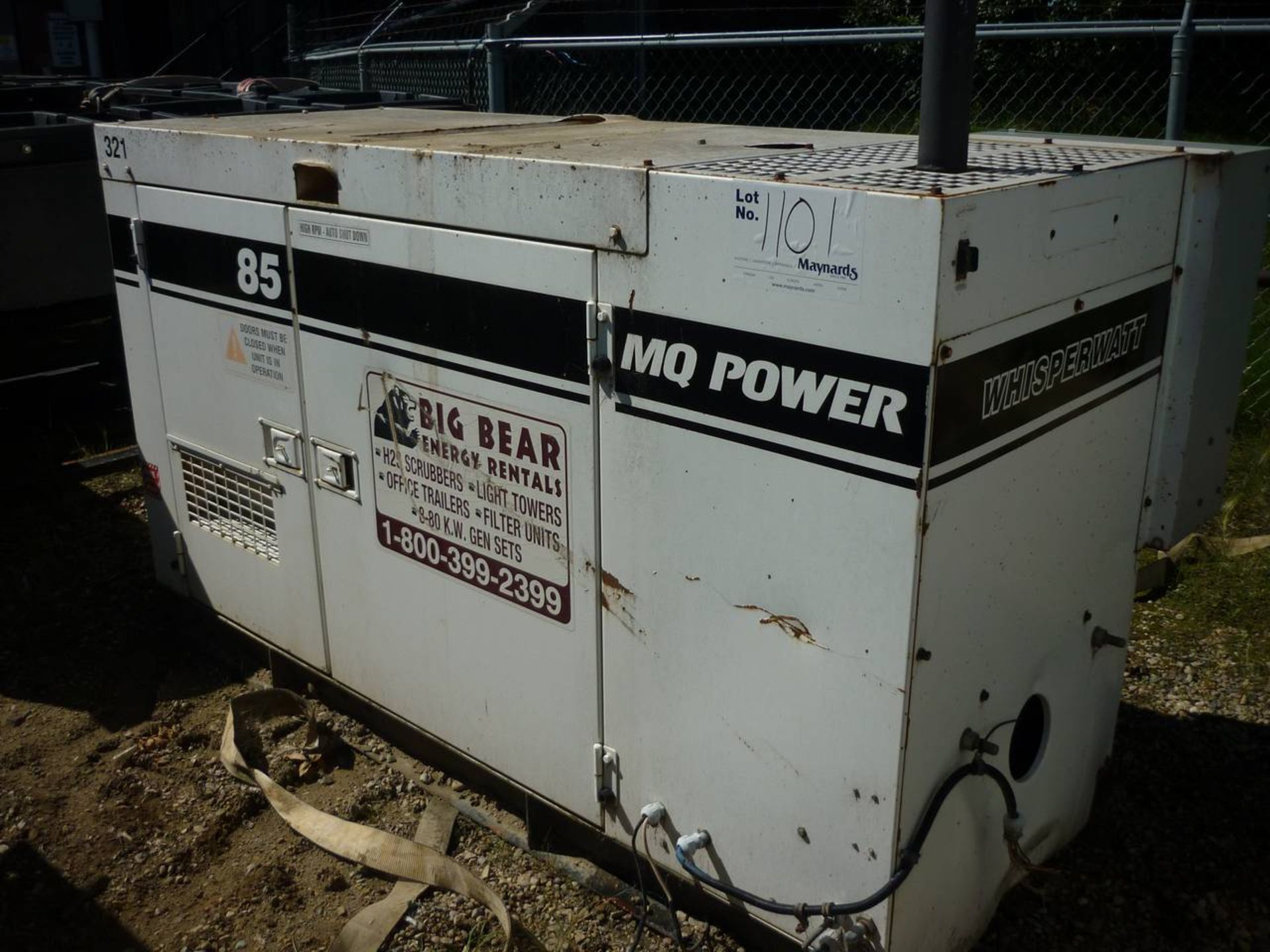 2001 MQ Power Whisperwatt 85 Generator