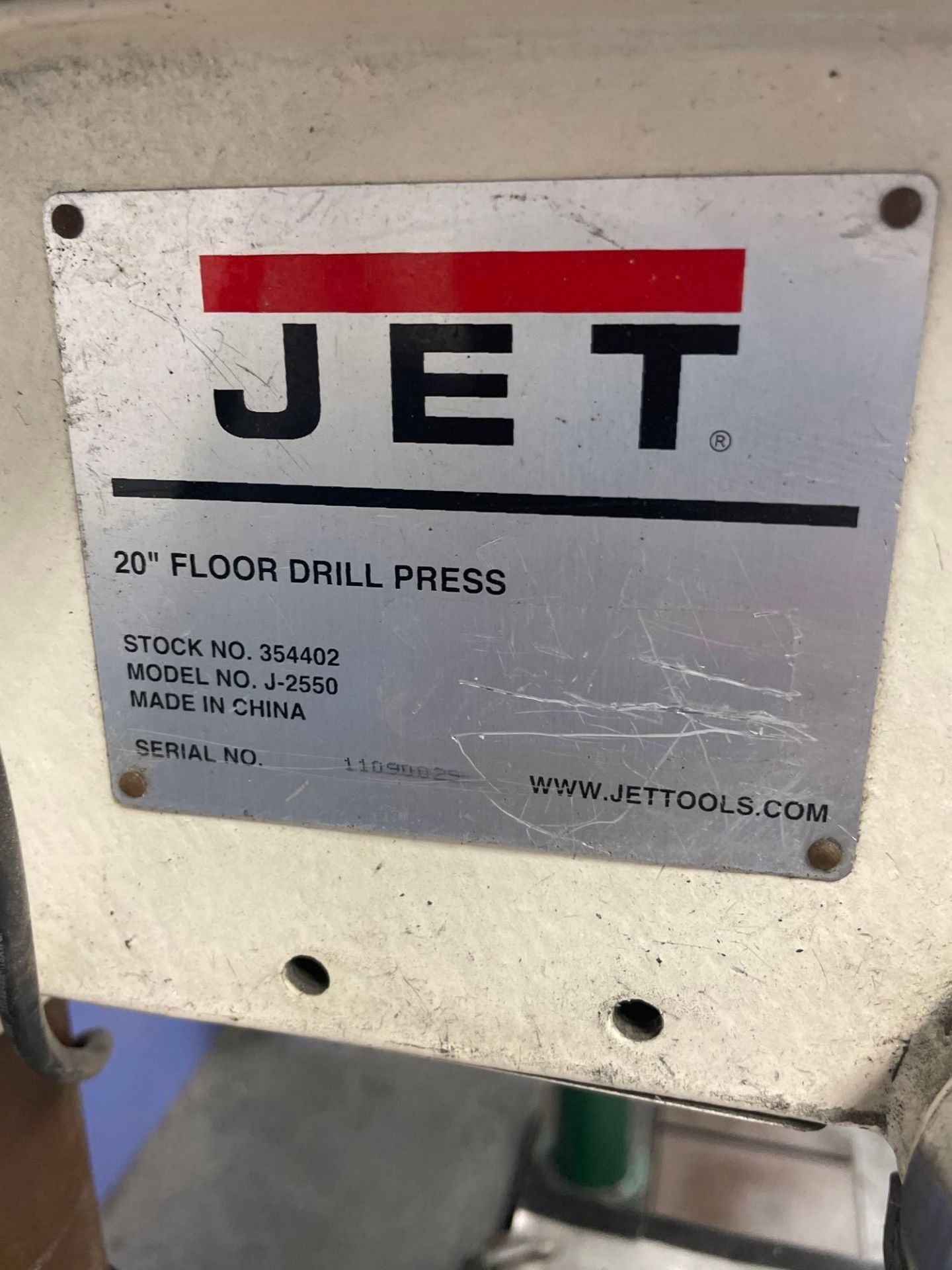 Jet J-2550 20" Floor Drill Press, s/n 11090029 - Image 5 of 5