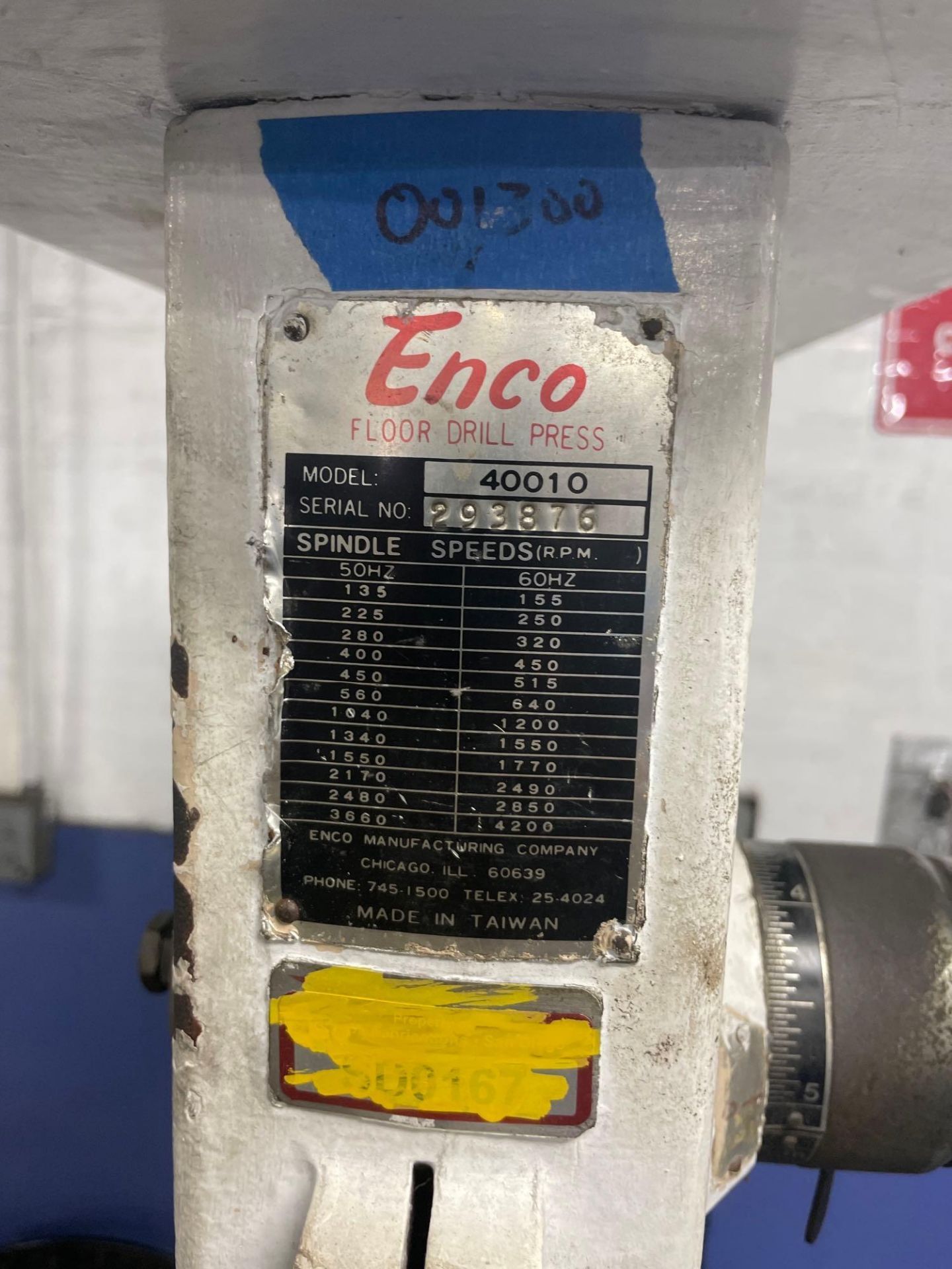 Enco 40010 Floor Drill Press, s/n 293876 - Image 5 of 5