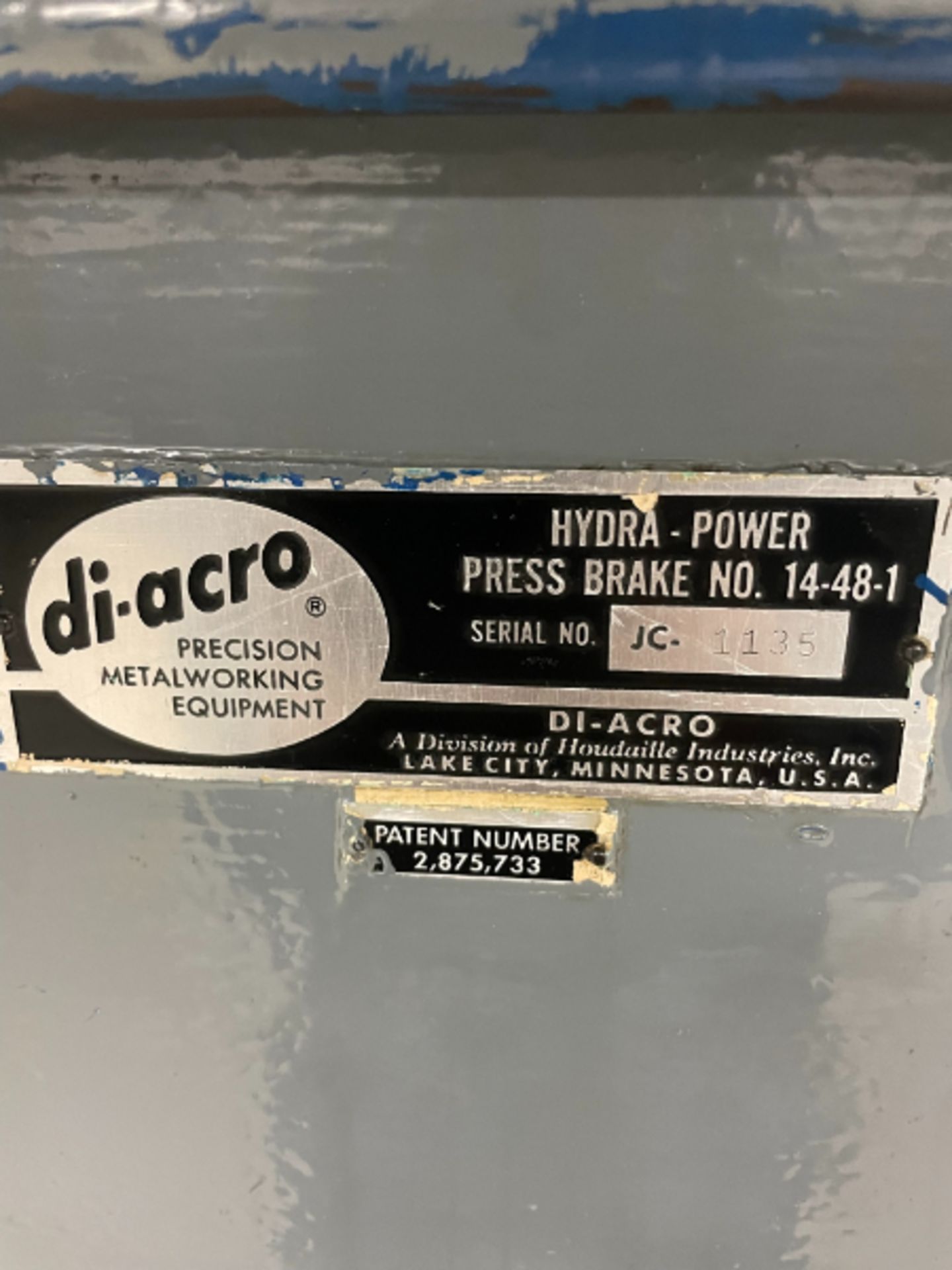 Di-acro Hydra-Power 14-48-1 Press Brake s/n JC-1135 - Image 8 of 8