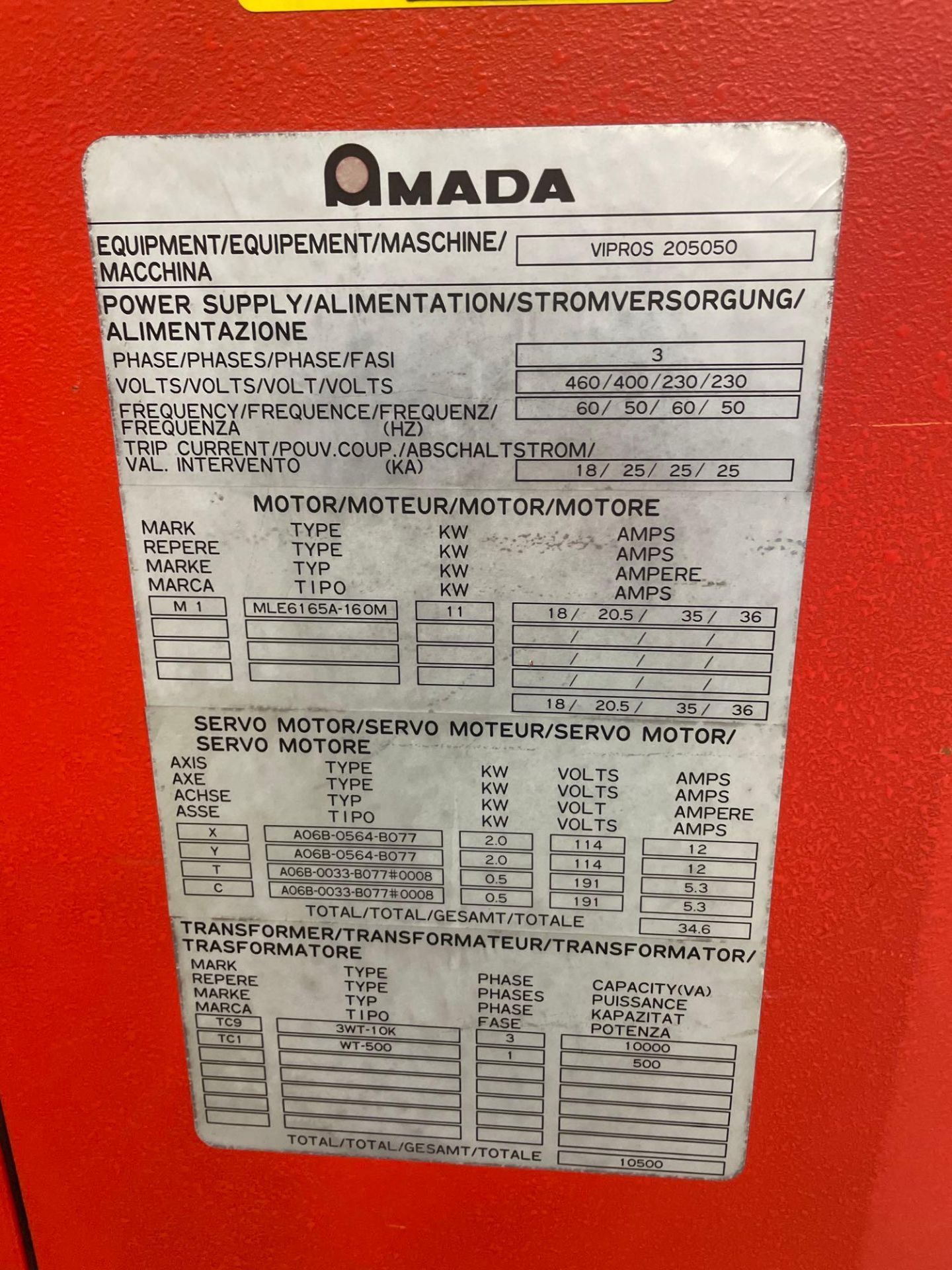 Amada Vipros 255 CNC Turret, Fanuc18-P Control, 20 Ton Cap., 31 Turret Stations, s/n AVP553 New 2001 - Image 8 of 8