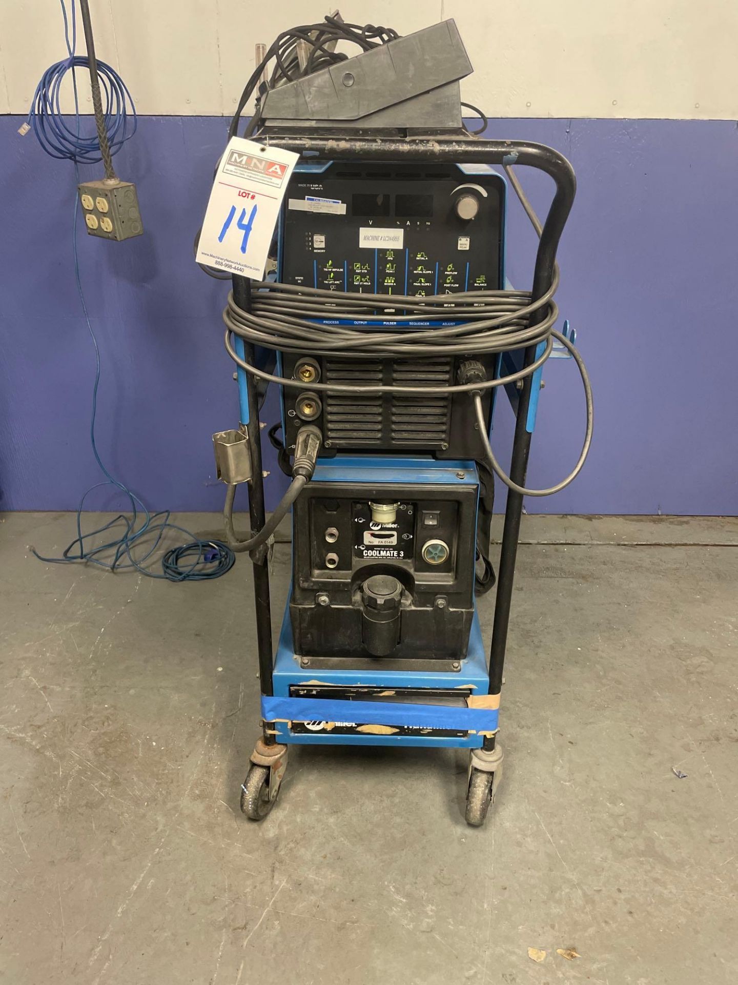 Miller TIGRunner Dynasty 300 DX Welder, s/n LC244955 & Miller Coolmate 3 Chiller, s/n LC215511 - Image 4 of 5