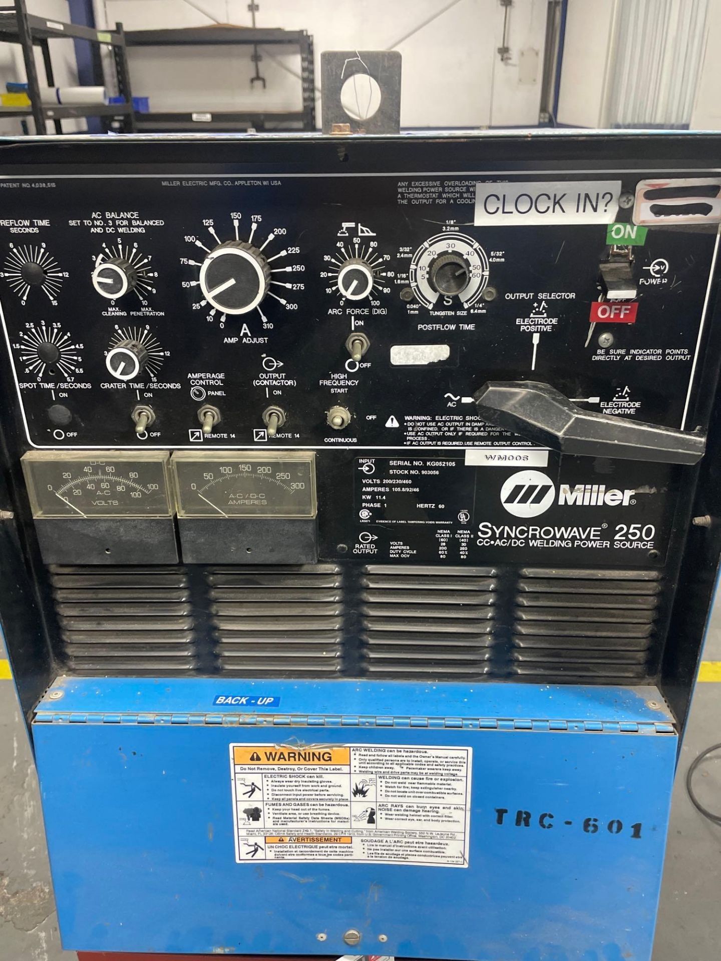 Miller Syncrowave 250 CC AC?DC Welding Power Source, s/n KG052105 - Image 7 of 7