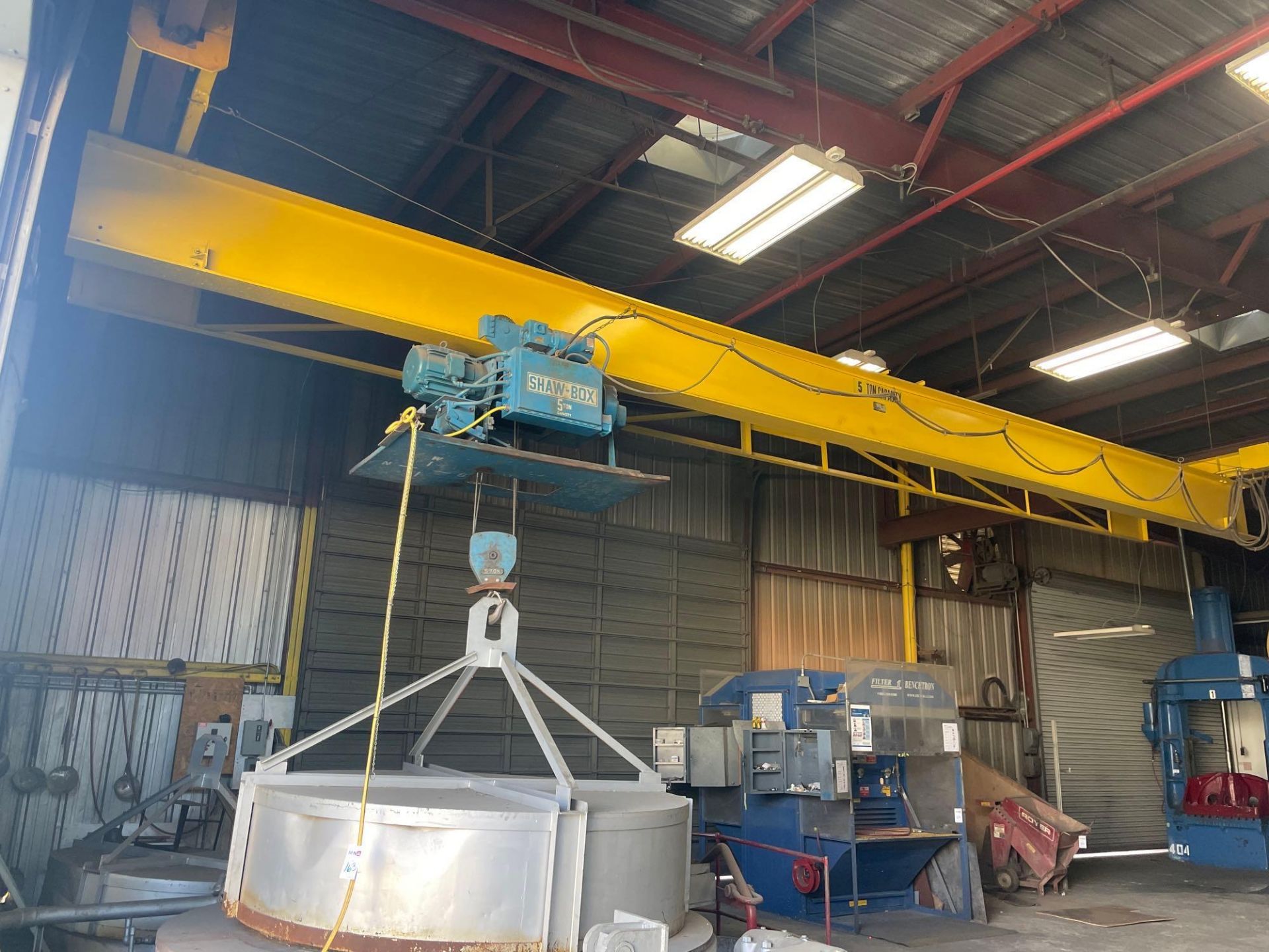 (1) 30' Over Head Crane with 5 Ton Shaw Box Hoist