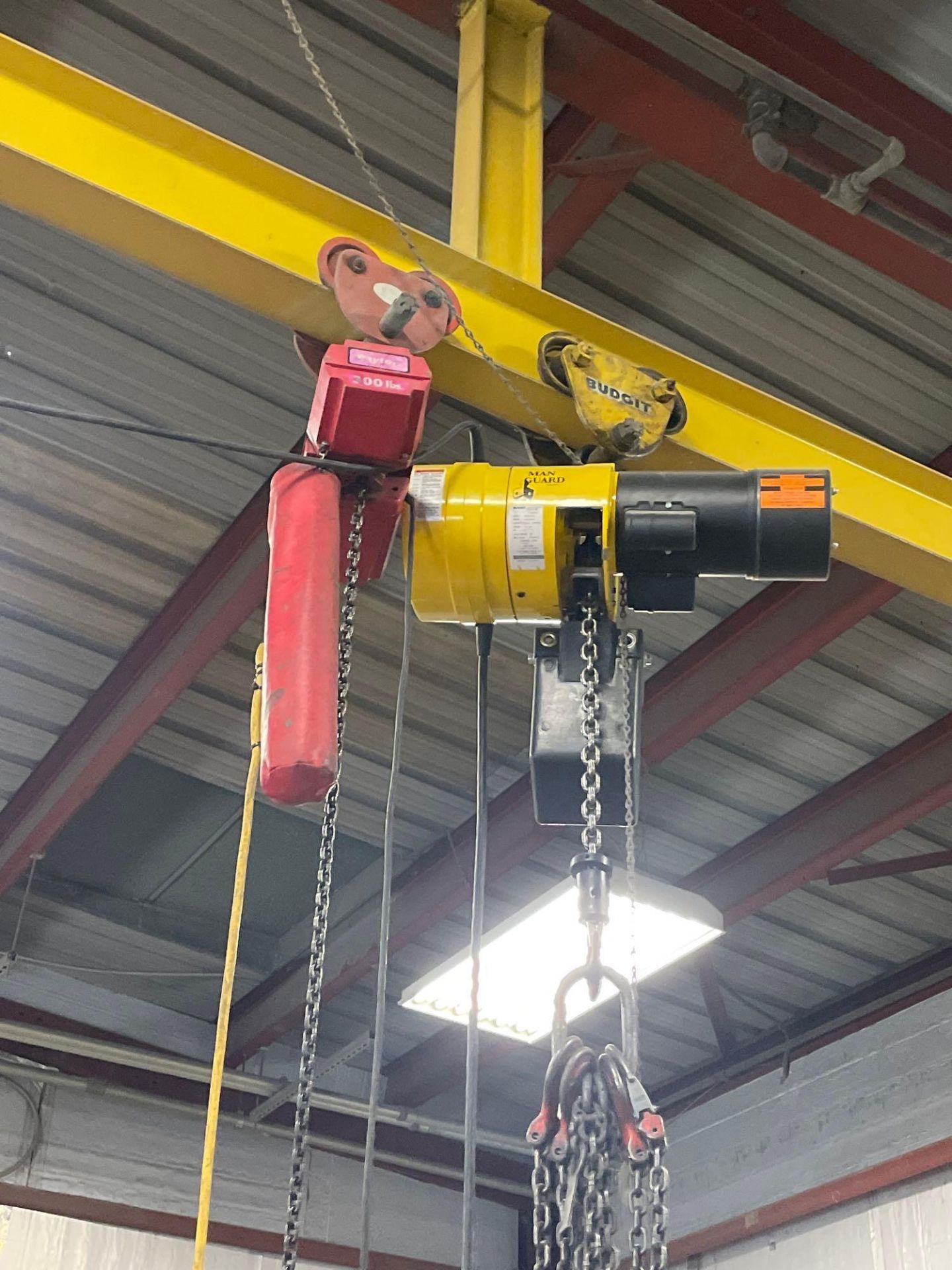 Budget 1 Ton Hoist & Dayton 300 Lbs. Hoist *No Rails* - Image 2 of 3