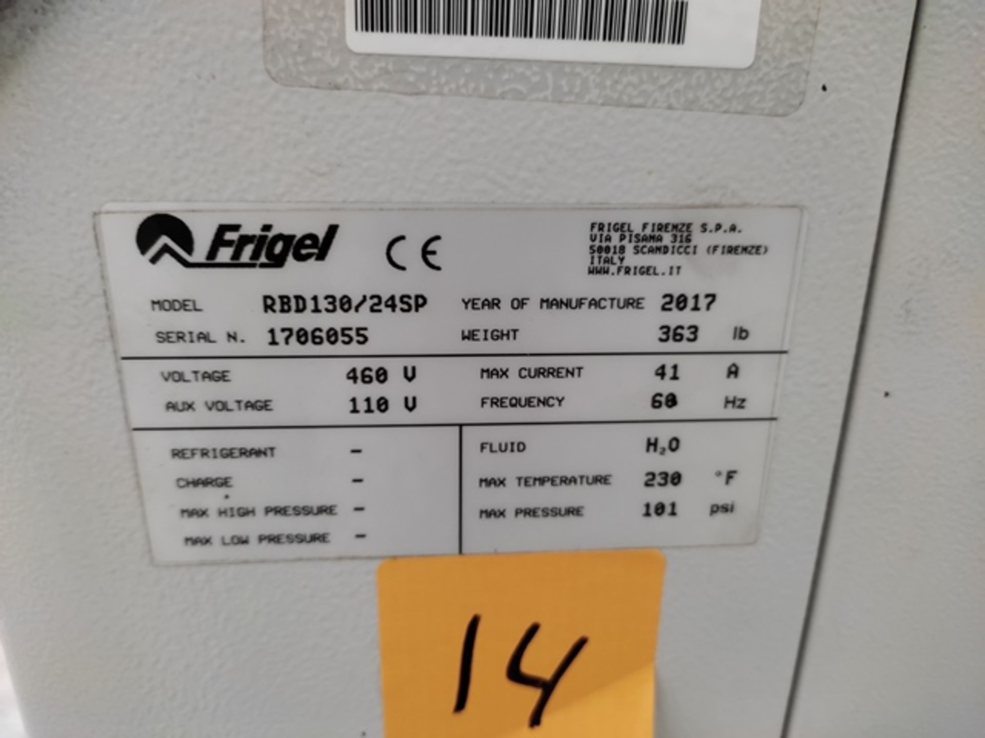 Lot of: (2) Frigel RBD130/24 SP 24 KW Flow Booster Temperature Controllers, Mfg. Year: 2017 & 2018 - Image 10 of 11