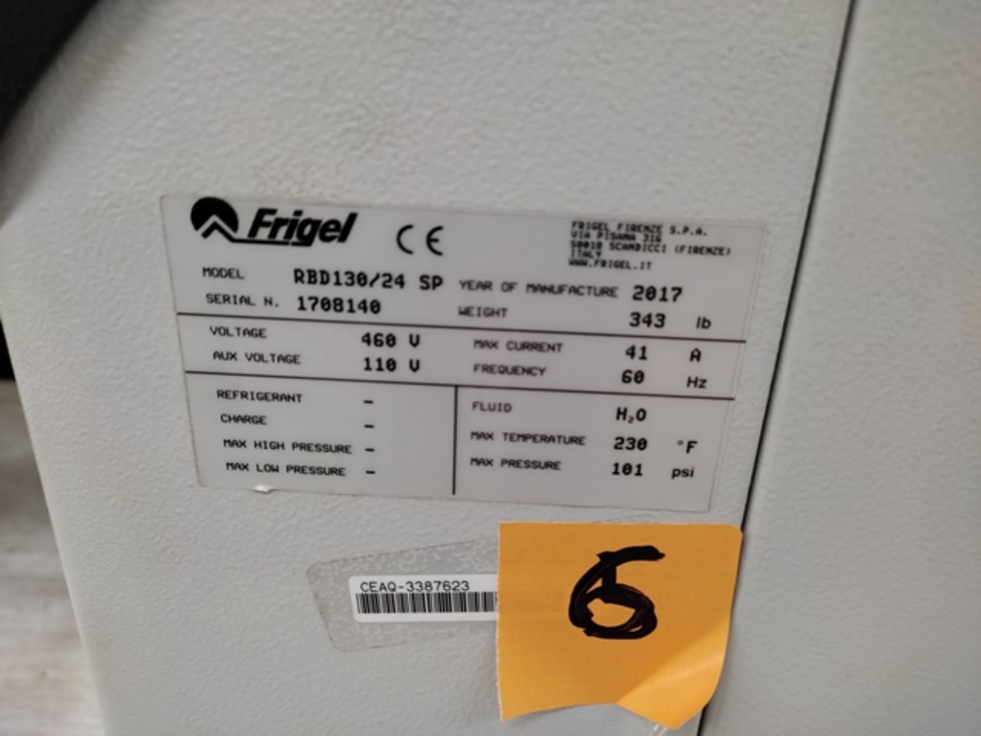 Lot of: (3) Frigel RBD130/24 SP 24 KW Flow Booster Temperature Controller, Year: 2017; - Image 14 of 16