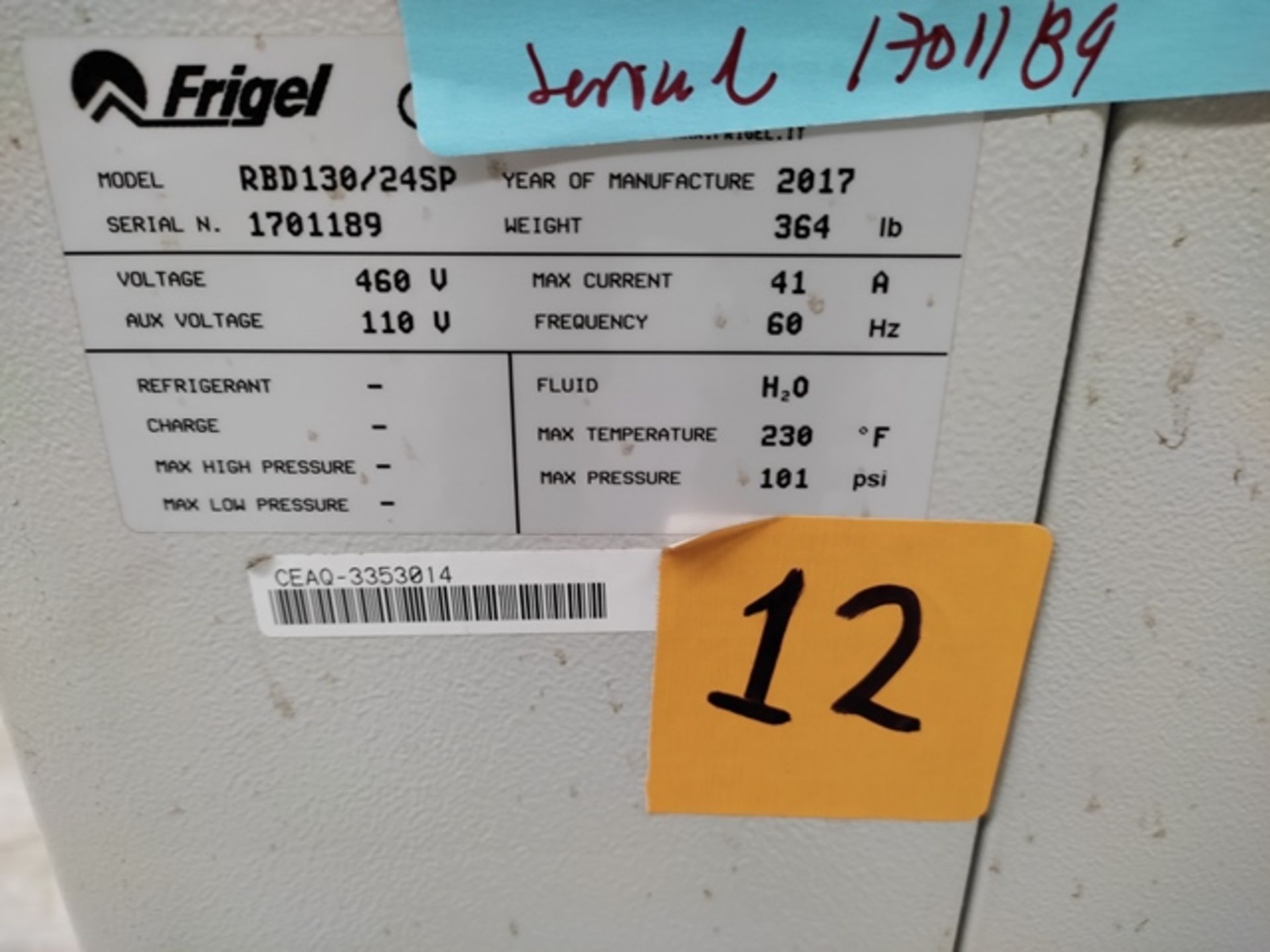 Lot of: (2) Frigel RBD130/24 SP 24 KW Flow Booster Temperature Controller, Mfg. Year: 2019 - Image 10 of 11