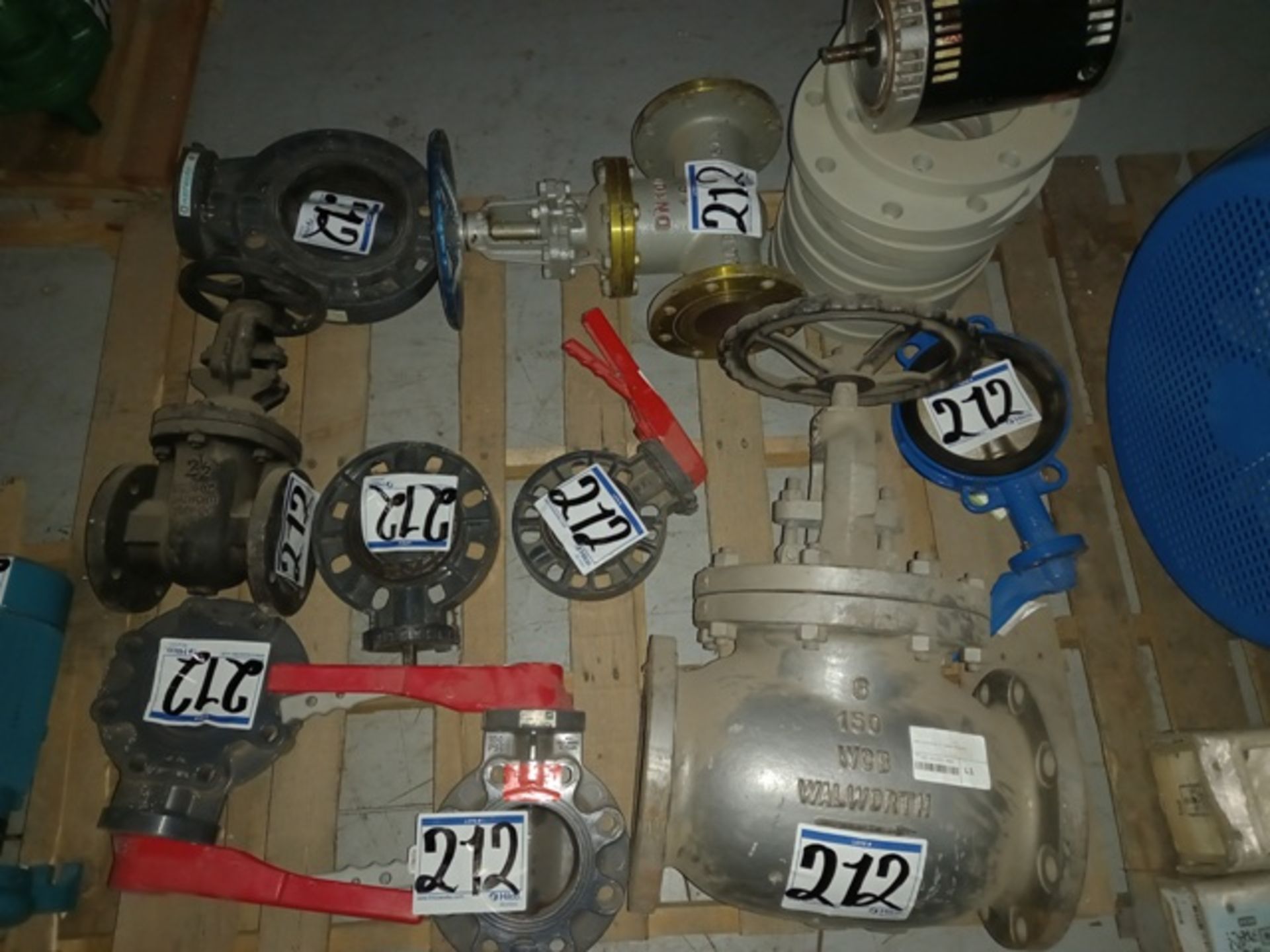 Lot of (9) Valves Different Types and Sizes, (13) Plastic Flanges Different Sizes