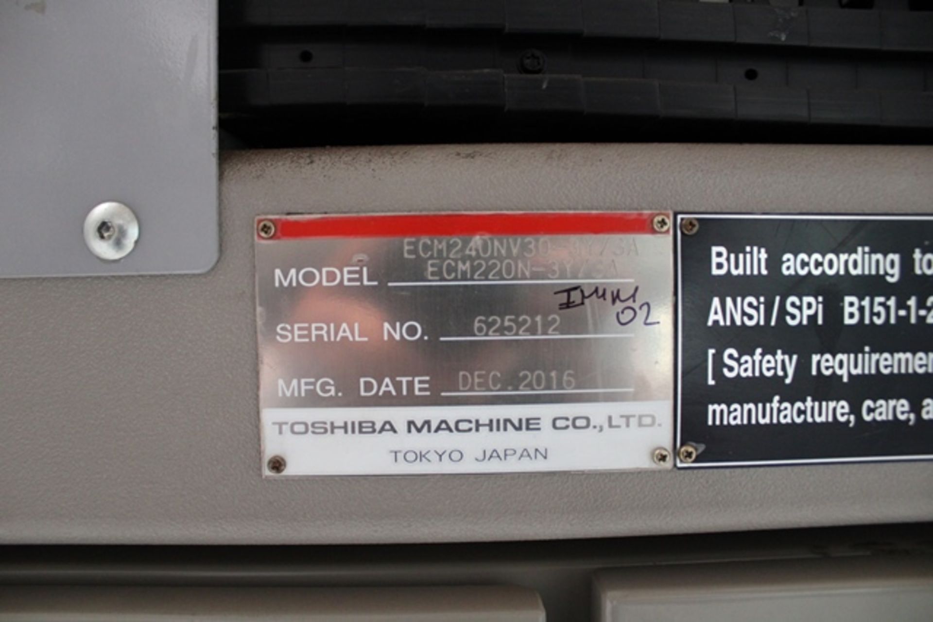 240 Ton 3.7/4.7 Oz Toshiba Model ECM240NV30-3Y/3A 2-Shot Electric Injection Molding Machine - Image 20 of 23