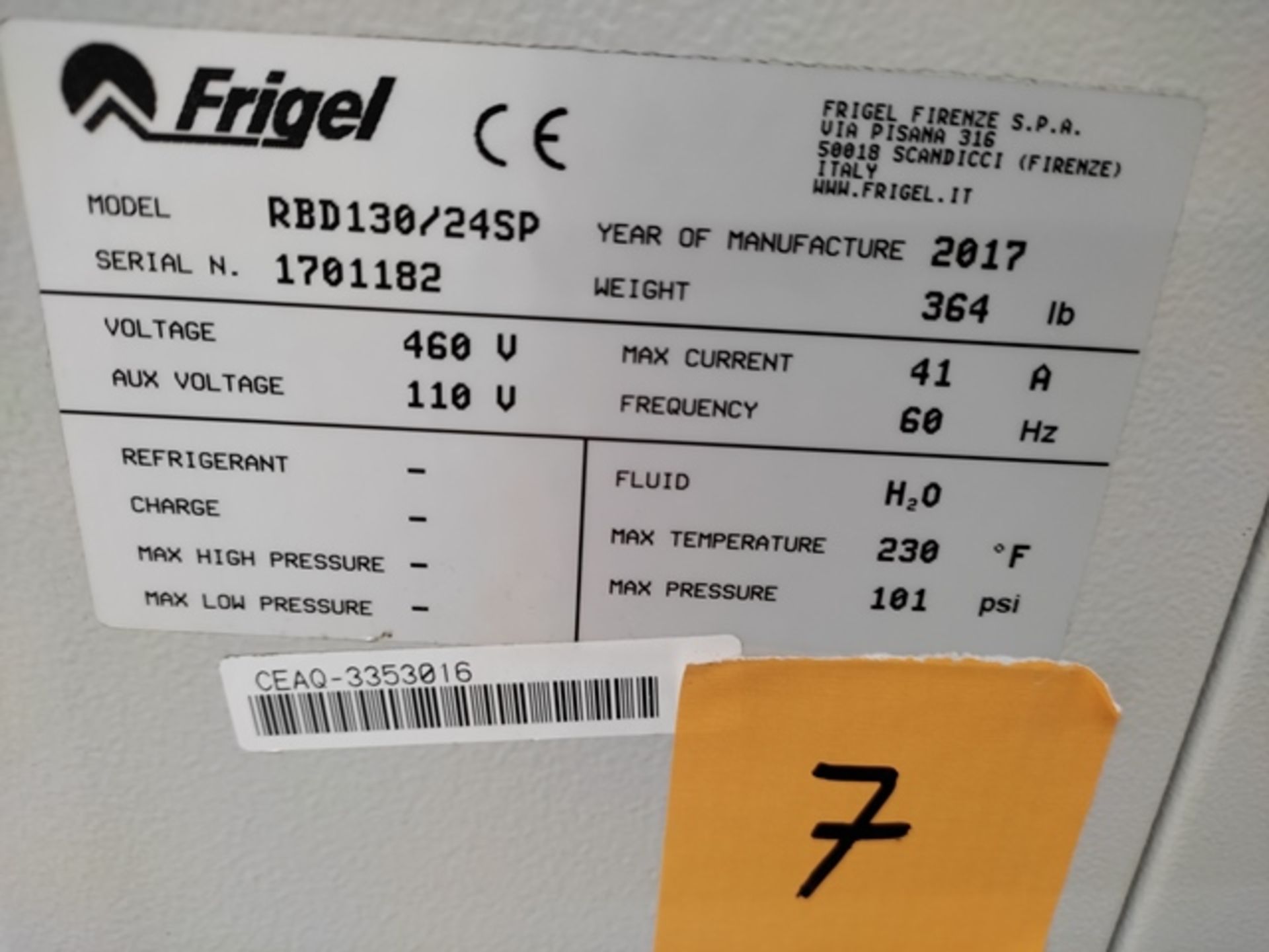 Lot of: (2) Frigel RBD130/24 SP 24 KW Flow Booster Temperature Controllers, Mfg. Year: 2017 - Image 10 of 10