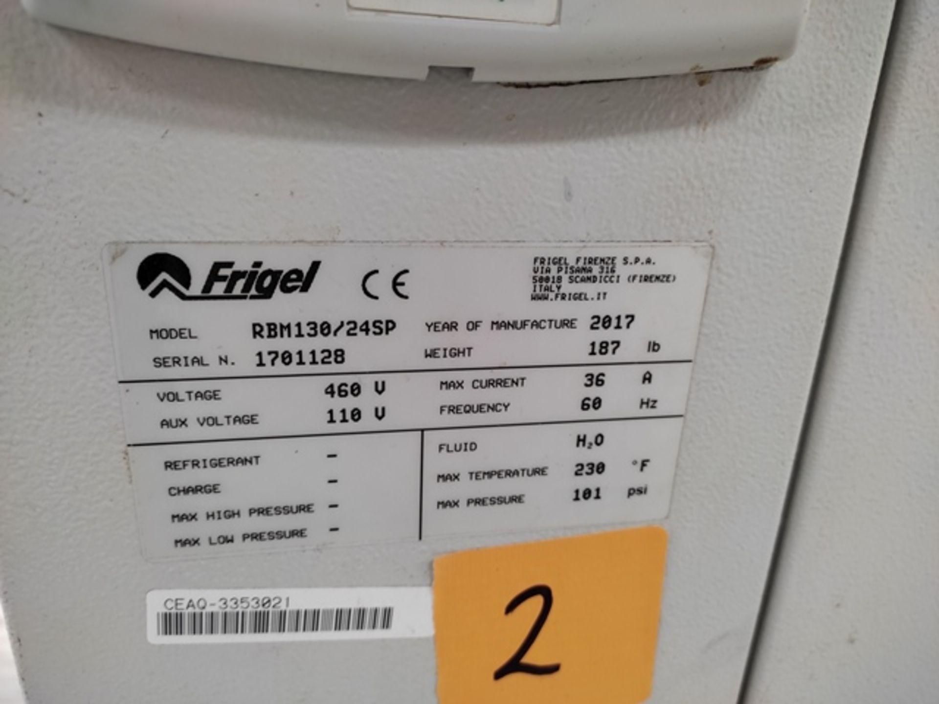 Lot of: (2) Frigel RBM130/24 SP 24 KW Flow Booster Temperature Controllers, Mfg. Year: 2017 - Image 9 of 9