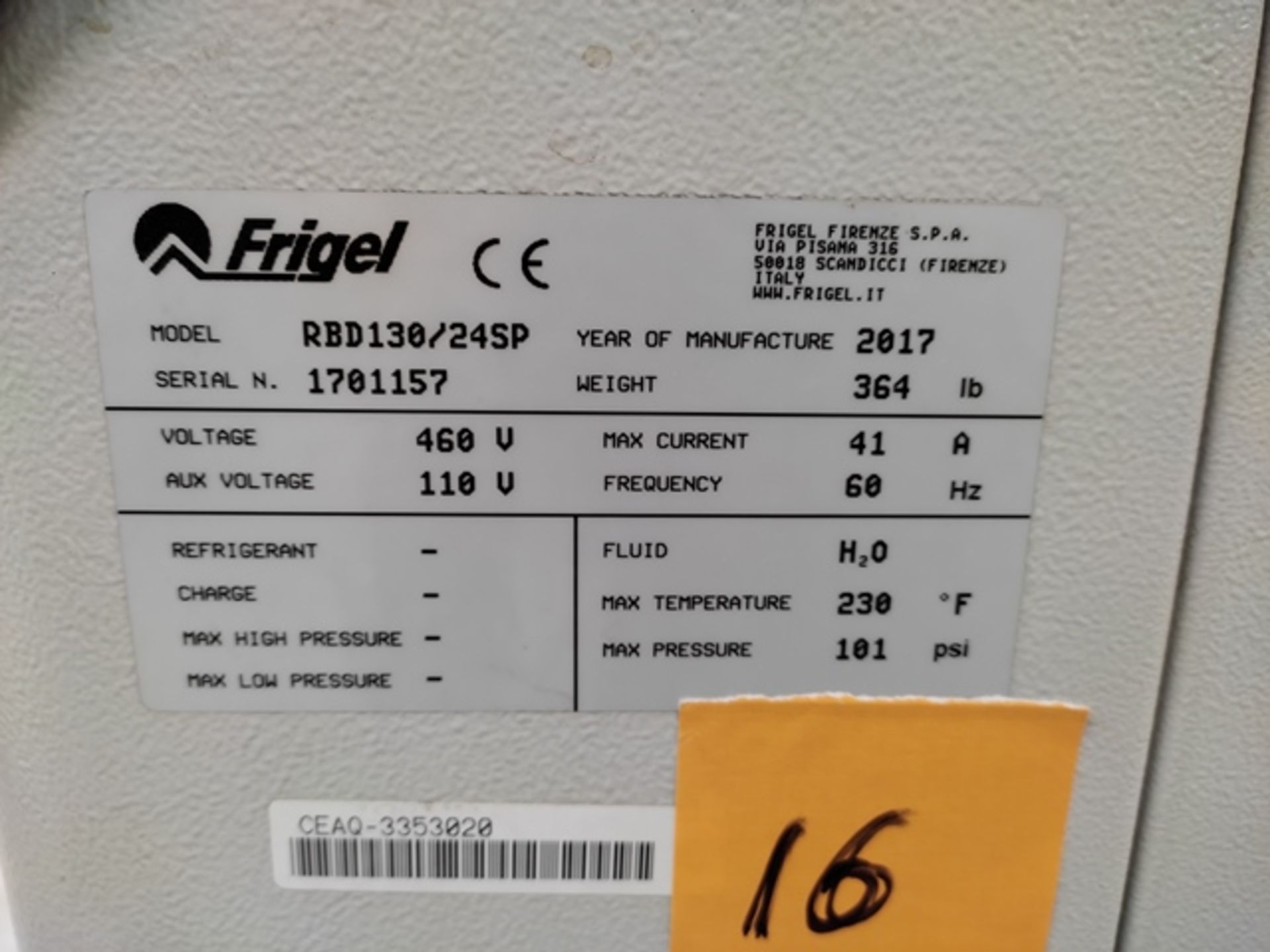 Lot of: (2) Frigel RBD130/24 SP 24 KW Flow Booster Temperature Controller, Mfg. Year: 2017 - Image 9 of 10