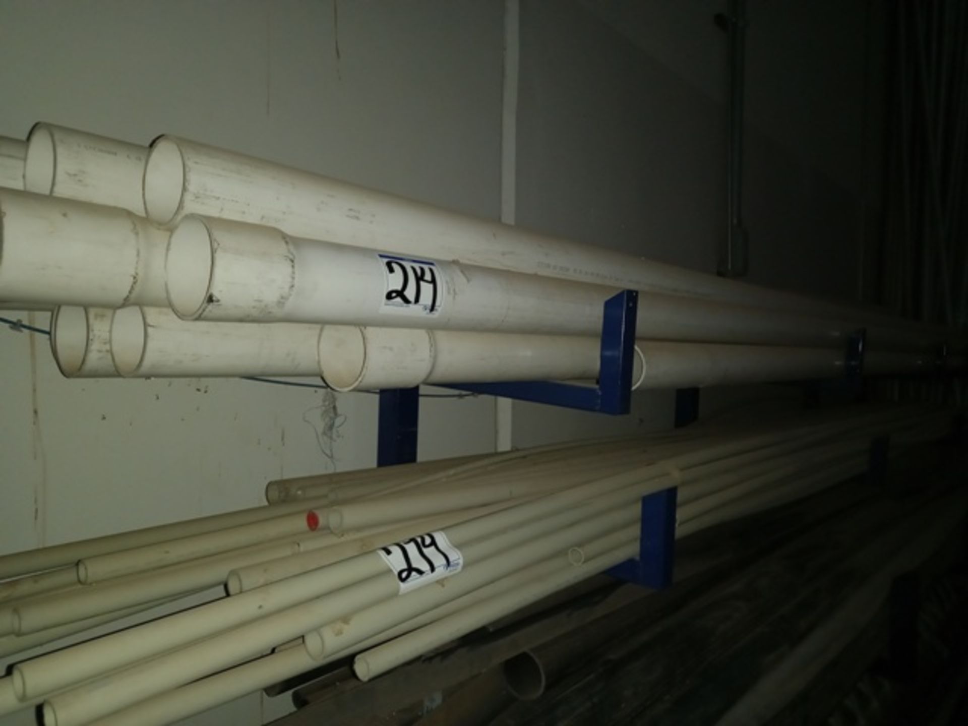 Lot of (1) Metallic Rack with Hydraulic PVC Pipe, Different Sizes (1" - 4") - Image 2 of 7