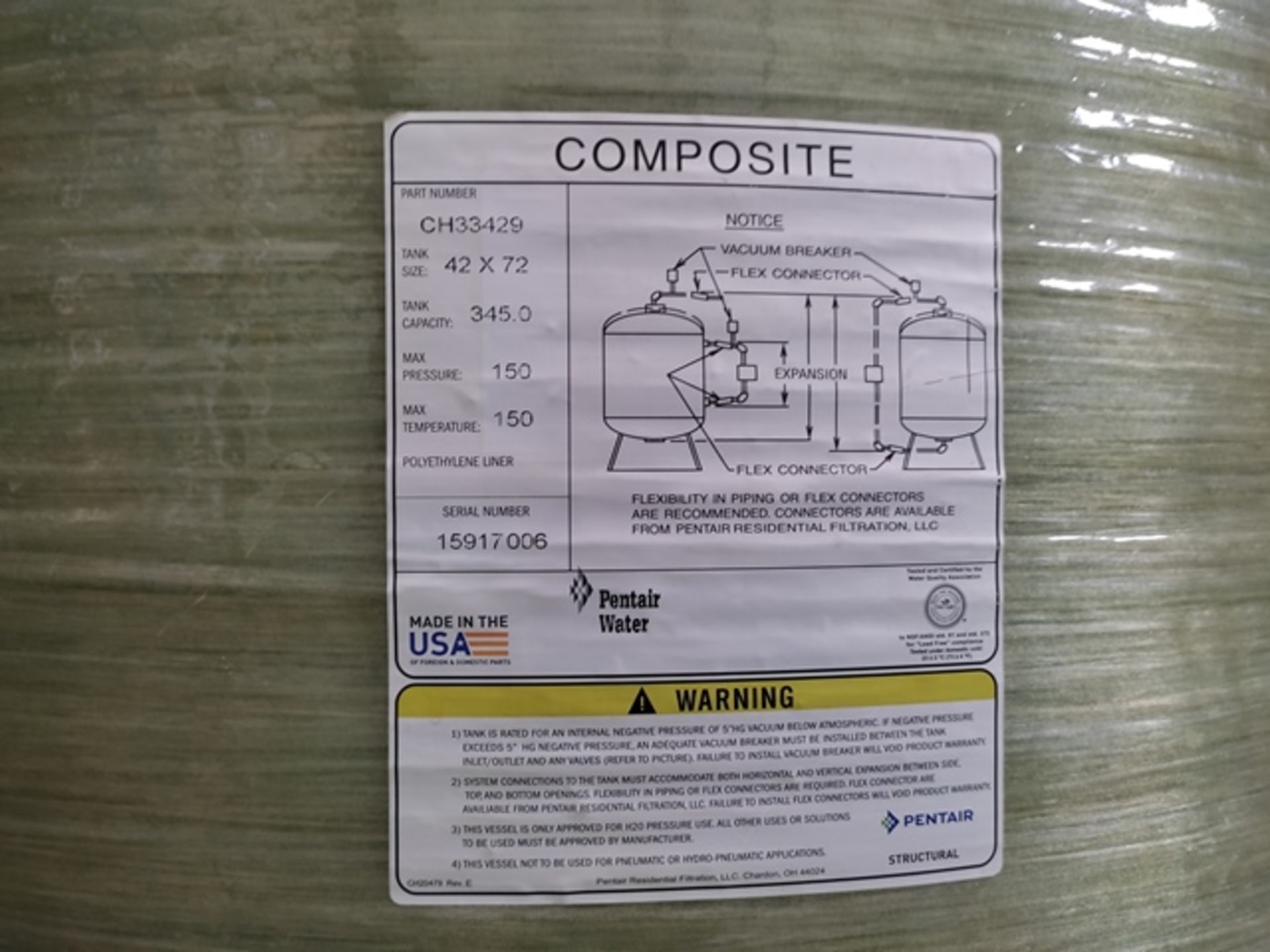 (4) Pentair 42X72 Sand Filters - Image 14 of 14