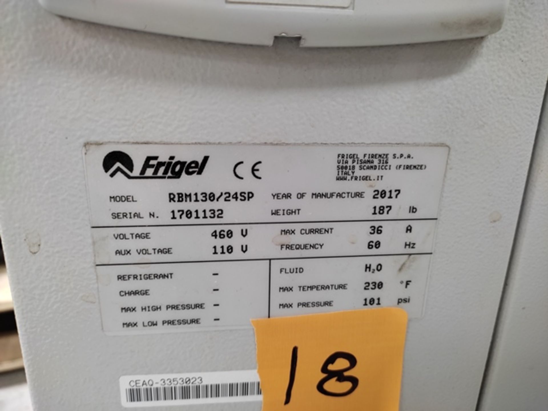 Lot of: (2) Frigel RBM130/24 SP 24 KW Flow Booster Temperature Controllers, Mfg. Year: 2017 - Image 8 of 9