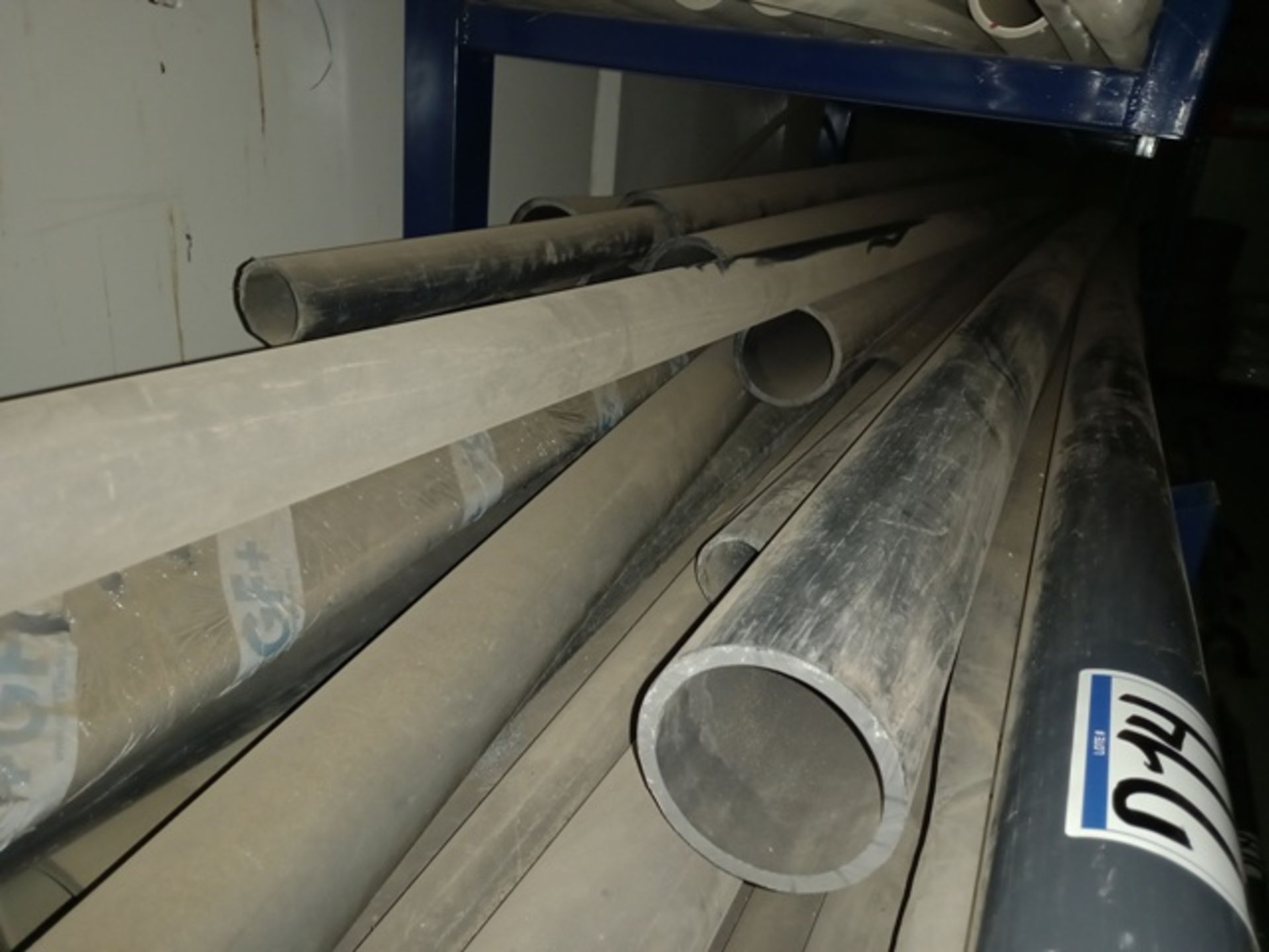 Lot of (1) Metallic Rack with Hydraulic PVC Pipe, Different Sizes (1" - 4") - Image 7 of 7